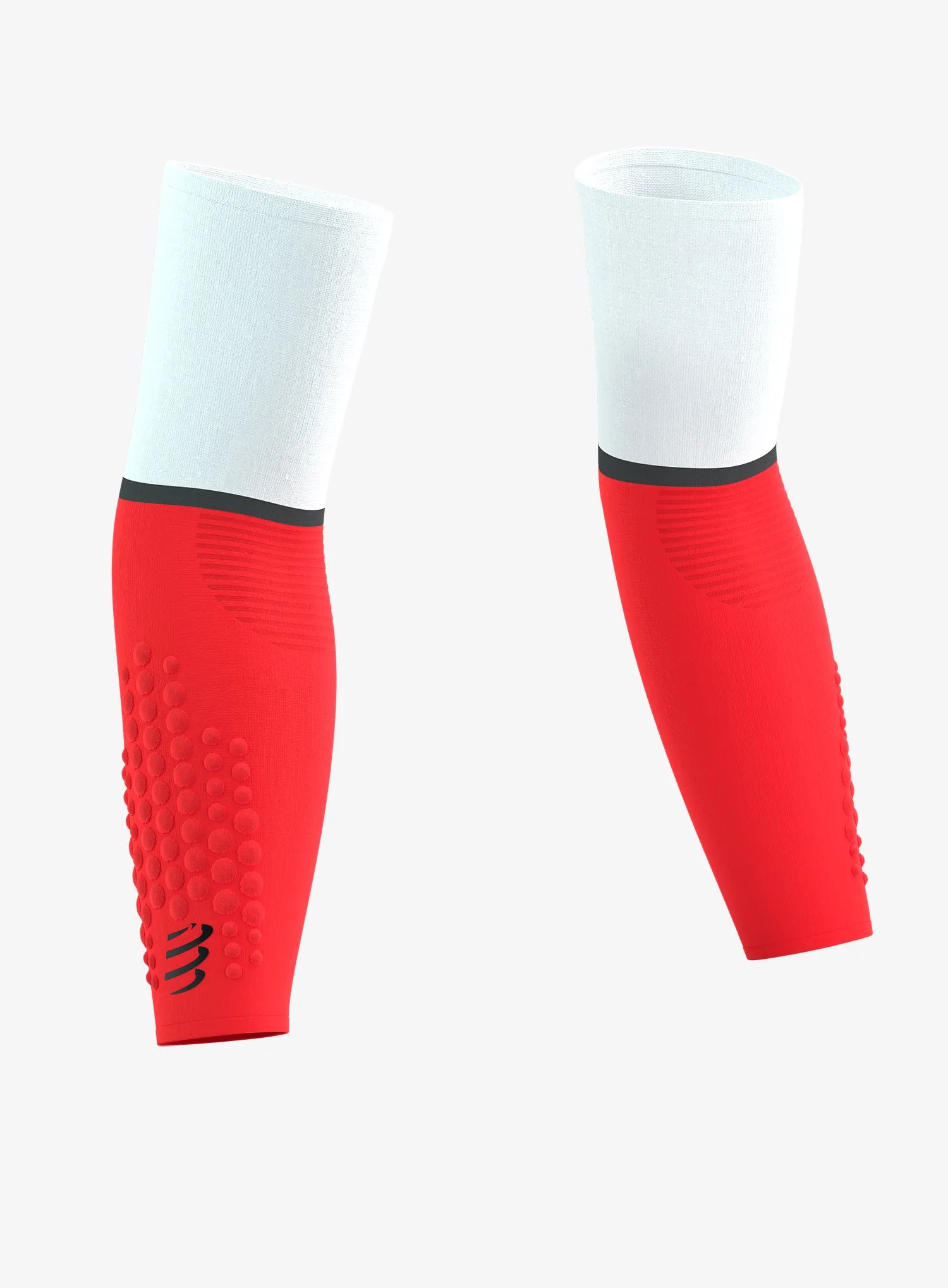 Kompresní návleky na ruce Compressport ArmForce Ultralight - white/fluo red