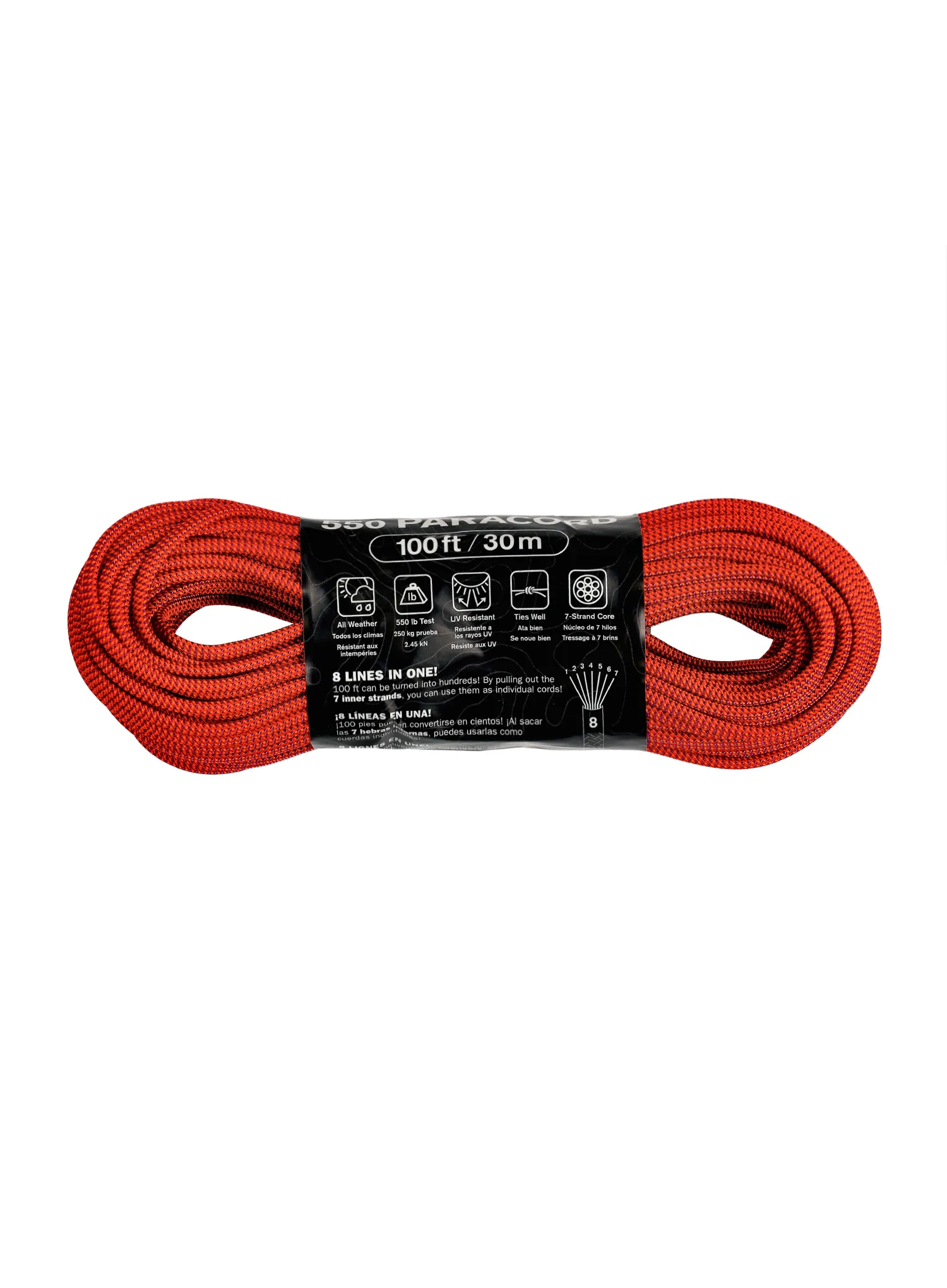 Pomocná šňůra Atwood Rope MFG 550 Paracord Color Changing Patterns 30 m - blood moon