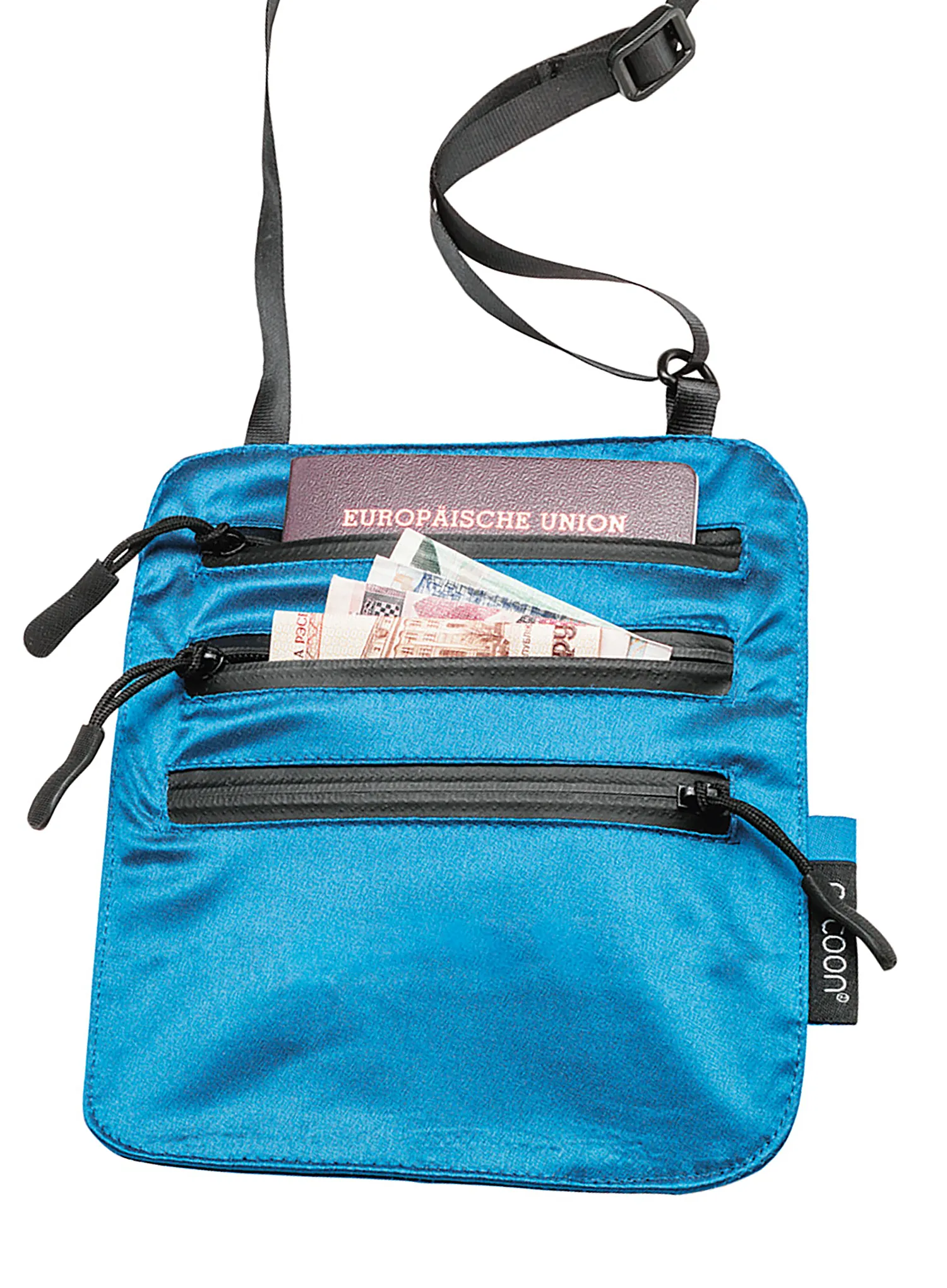 Kapsička na krk Cocoon Secret Neck Wallet - Silk - blue lagoon