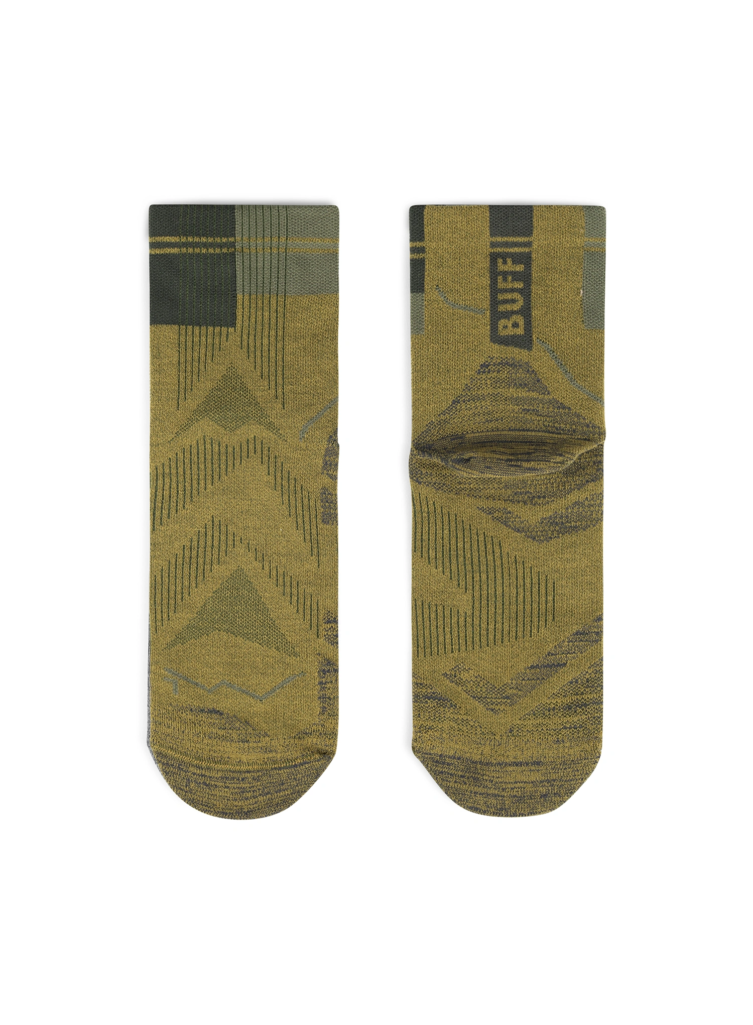 Ponožky na běhání Buff Coolnet Quarter Sock CQ - khaki