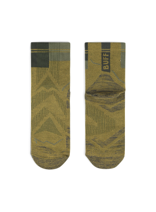 Ponožky na běhání Buff Coolnet Quarter Sock CQ - khaki