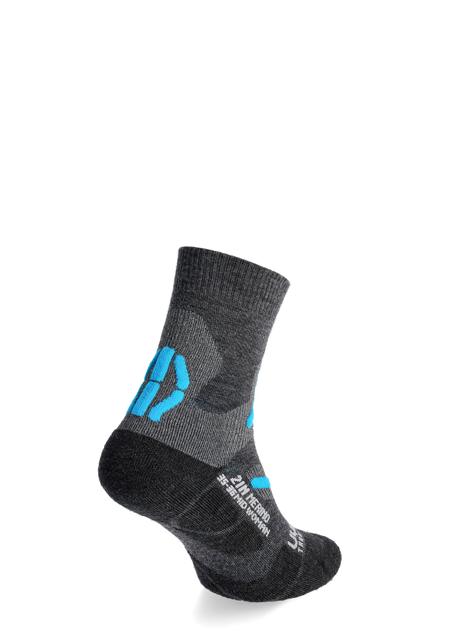 Dámské ponožky UYN Trekking 2IN Merino Mid Socks - mid grey/turquoise