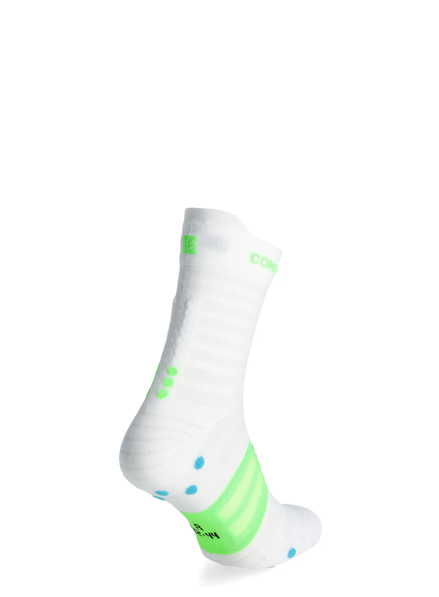 Běžecké ponožky Compressport Pro Racing v4.0 UL Run High - white/norse blue/neon green