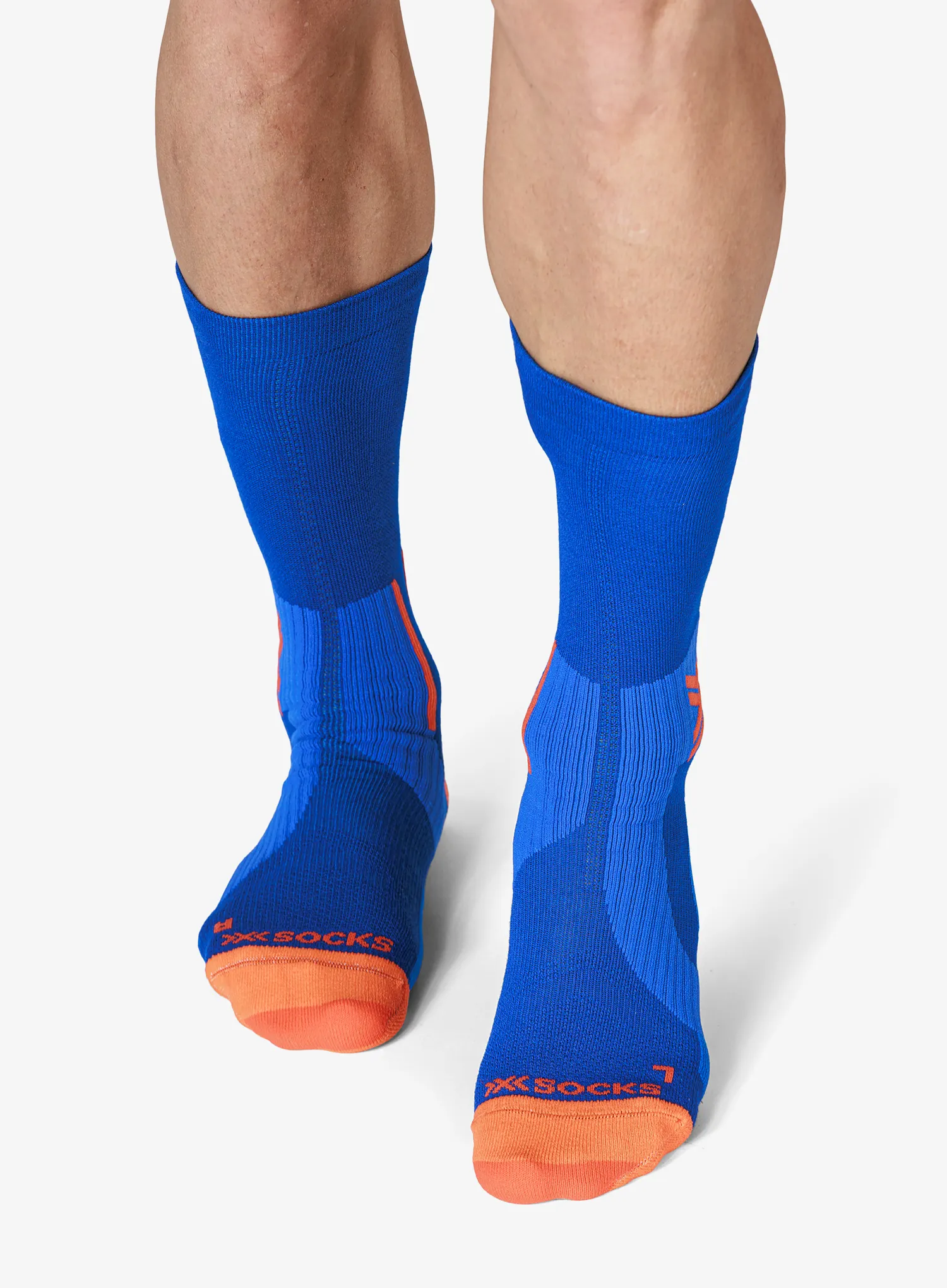 Běžecké ponožky X-Socks Run Perform Warm Crew - twyce blue/orange