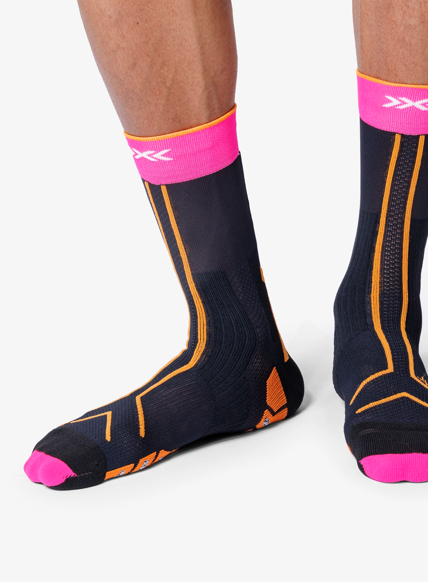 Běžecké ponožky X-Socks Trailrun Terraskin Expert Crew - x black/fluo pink/blazing org