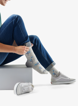 Merino ponožky dámské Smartwool Everyday Garden Gala Crew Socks - ash