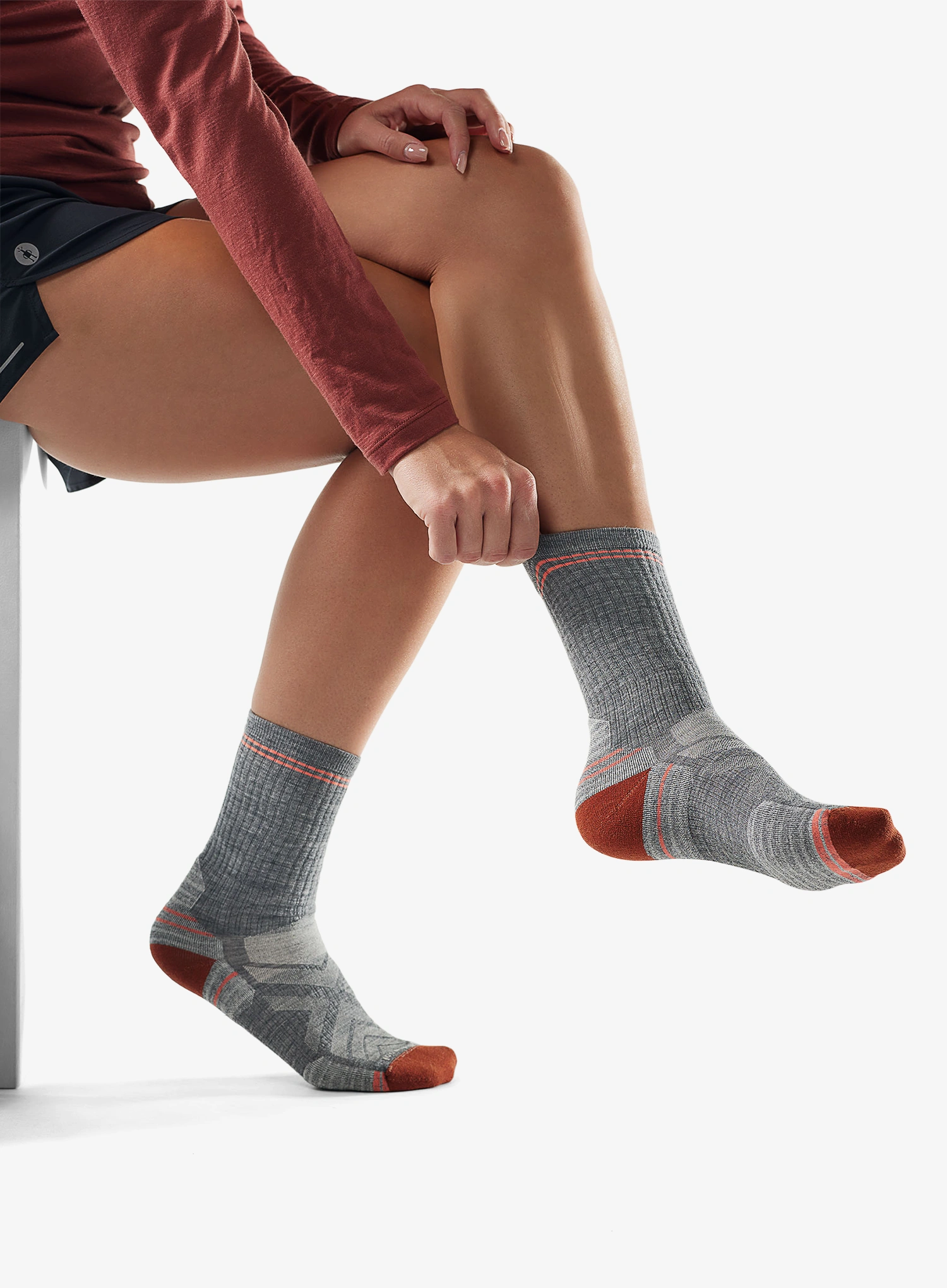 Merino ponožky dámské Smartwool Hike Targeted Cushion Crew Socks - medium gray
