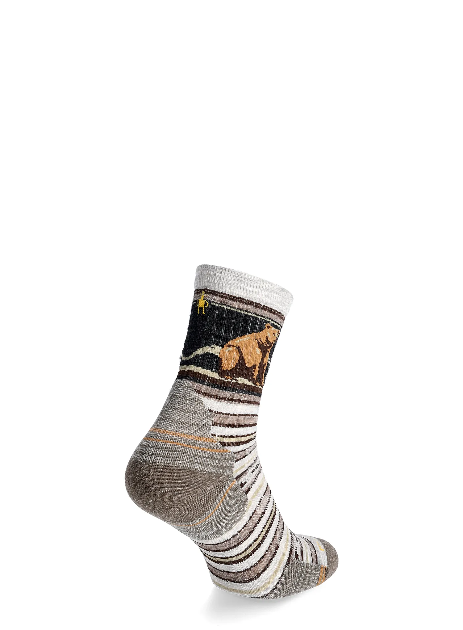 Merino ponožky Smartwool Hike Targeted Cushion Bear Stripe Mid Crew Socks - ash