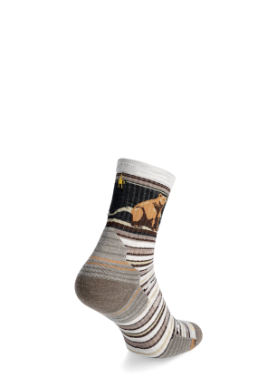 Merino ponožky Smartwool Hike Targeted Cushion Bear Stripe Mid Crew Socks - ash