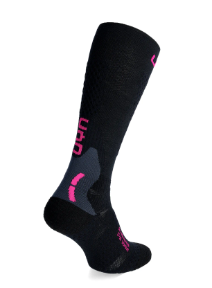 Dámské lyžařské ponožky UYN Ski One Alpine Merino Socks - black/pink