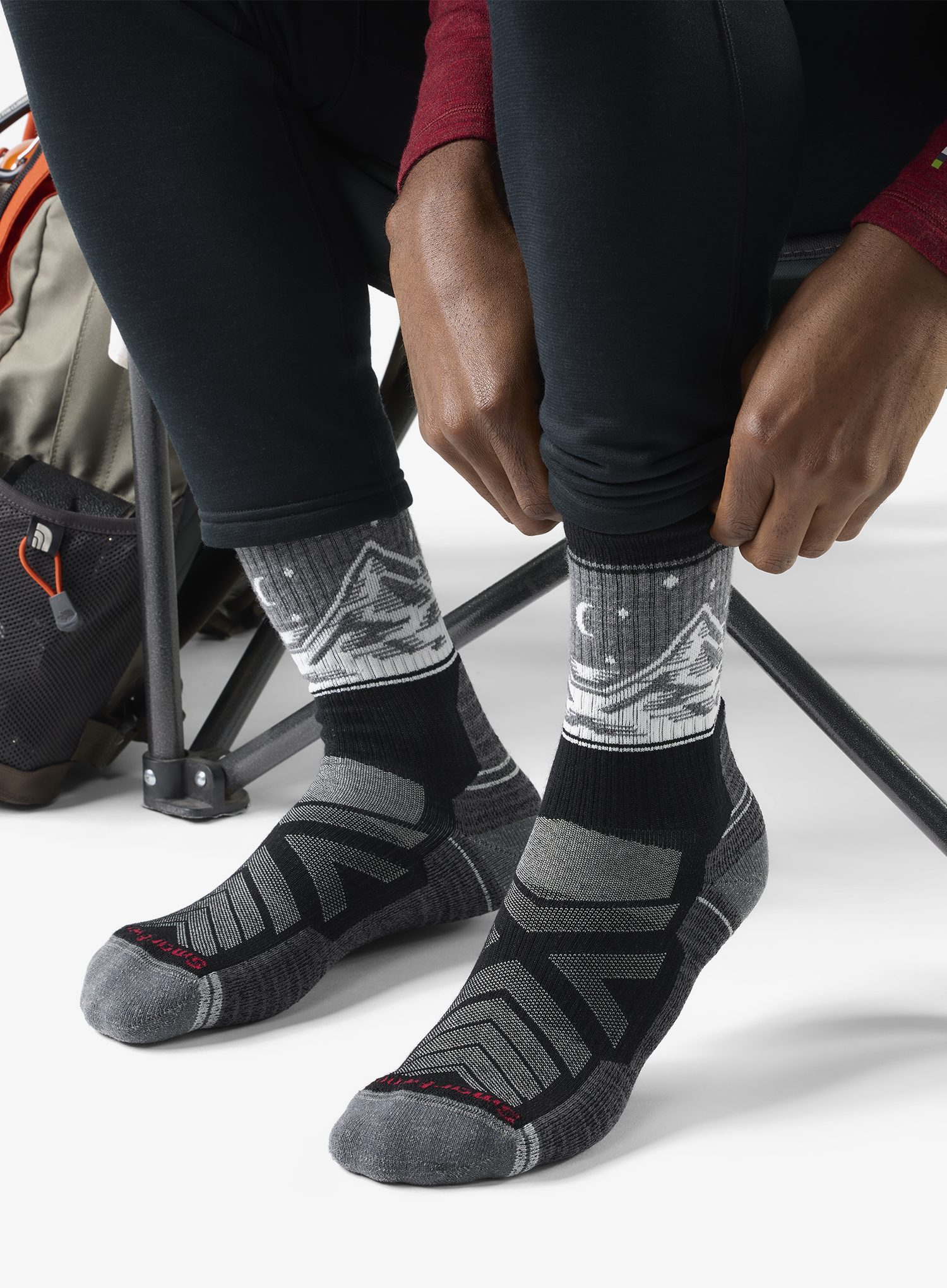 Turistické ponožky Smartwool Hike Light Cushion Valley View Crew Sock - black