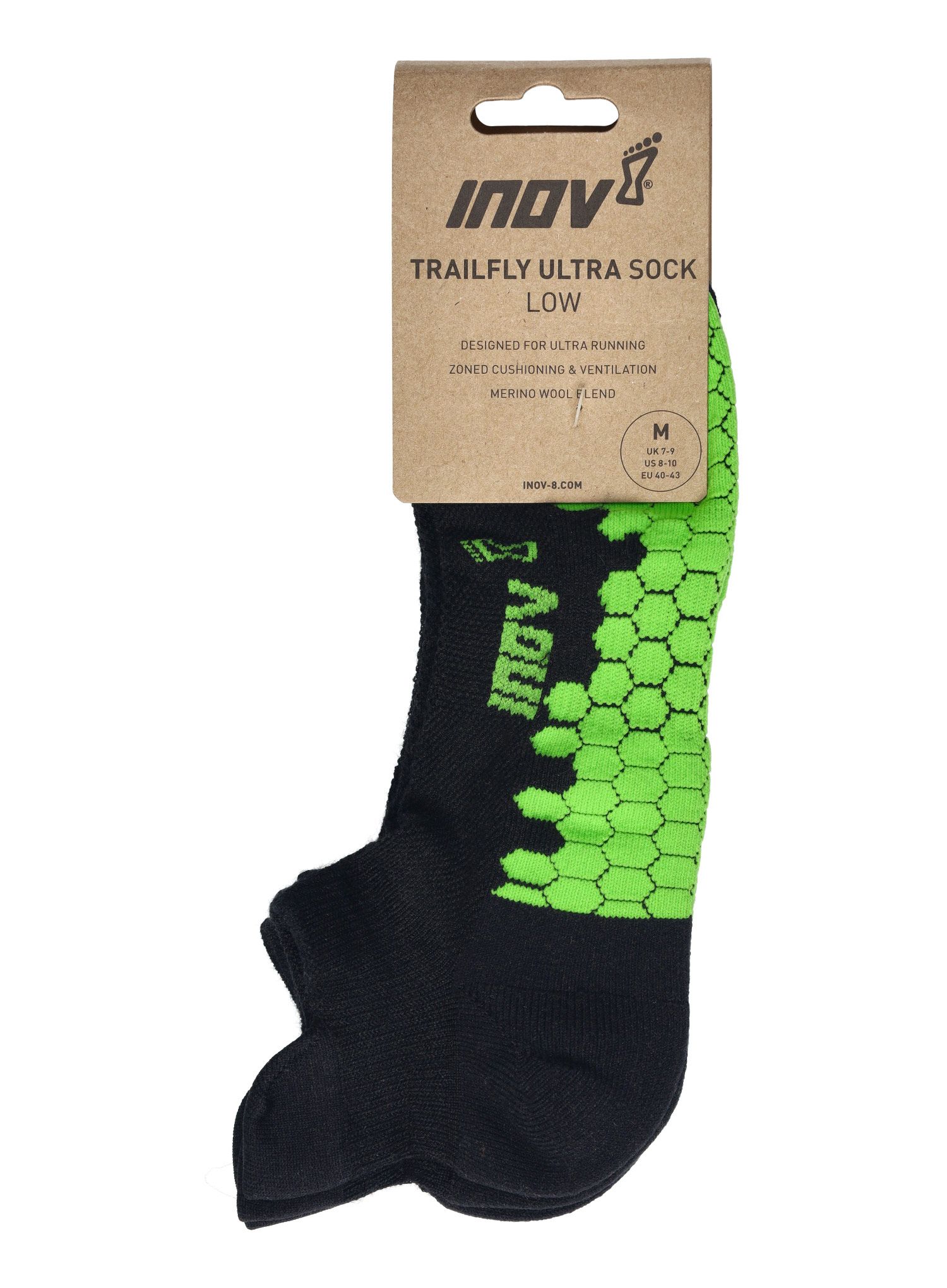 Ponožky na běh Inov-8 Trailfly Ultra Sock Low - black/green