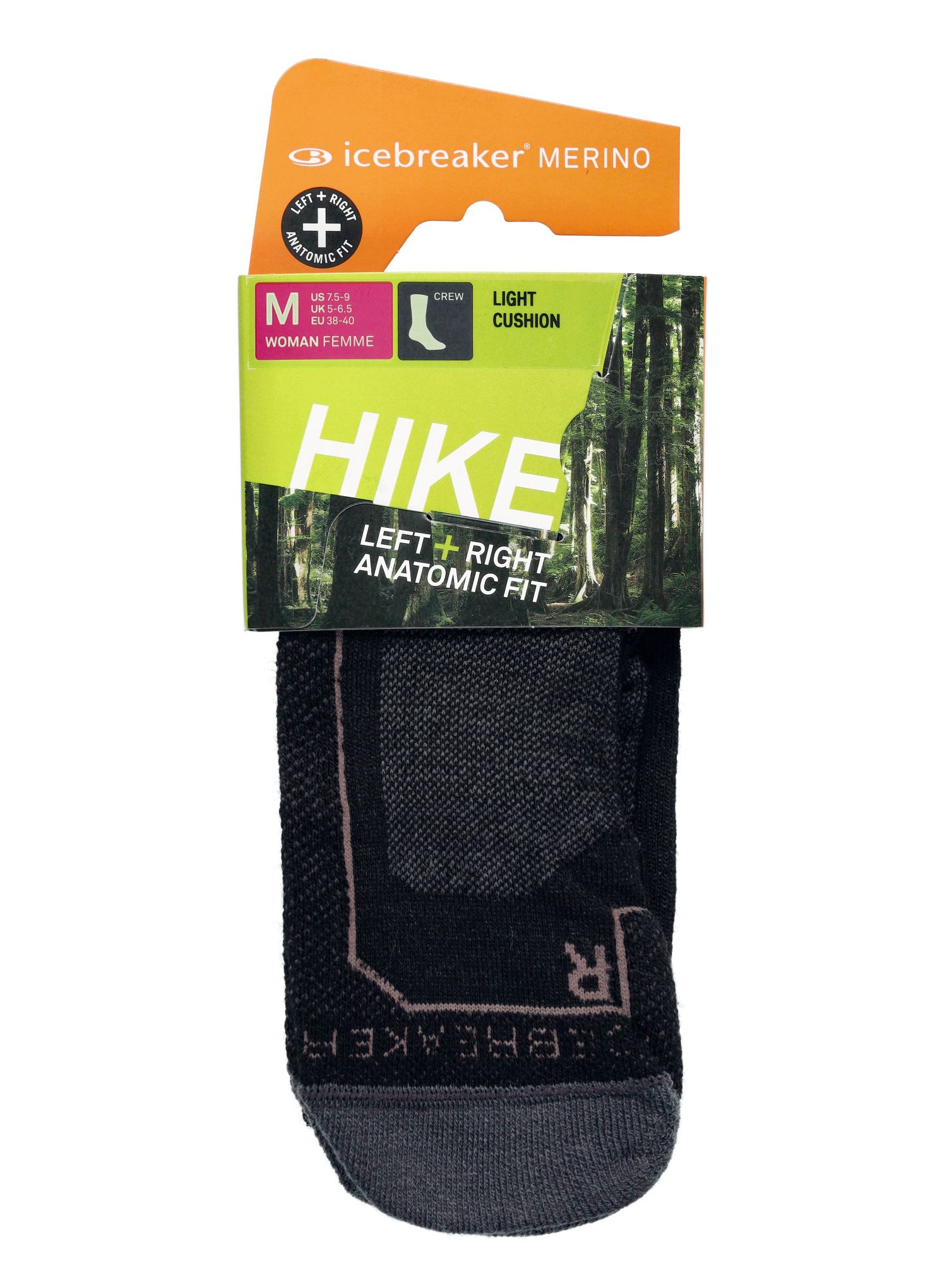 Dámské ponožky Icebreaker Hike+ Light Crew - blk/mink