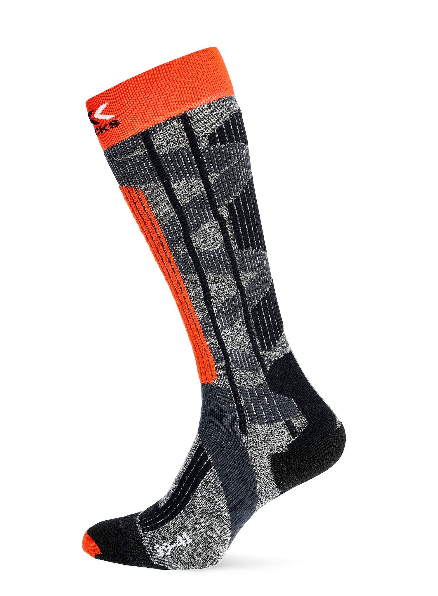 Lyžařské ponožky X-Socks Ski Rider 4.0 - stone grey/orange
