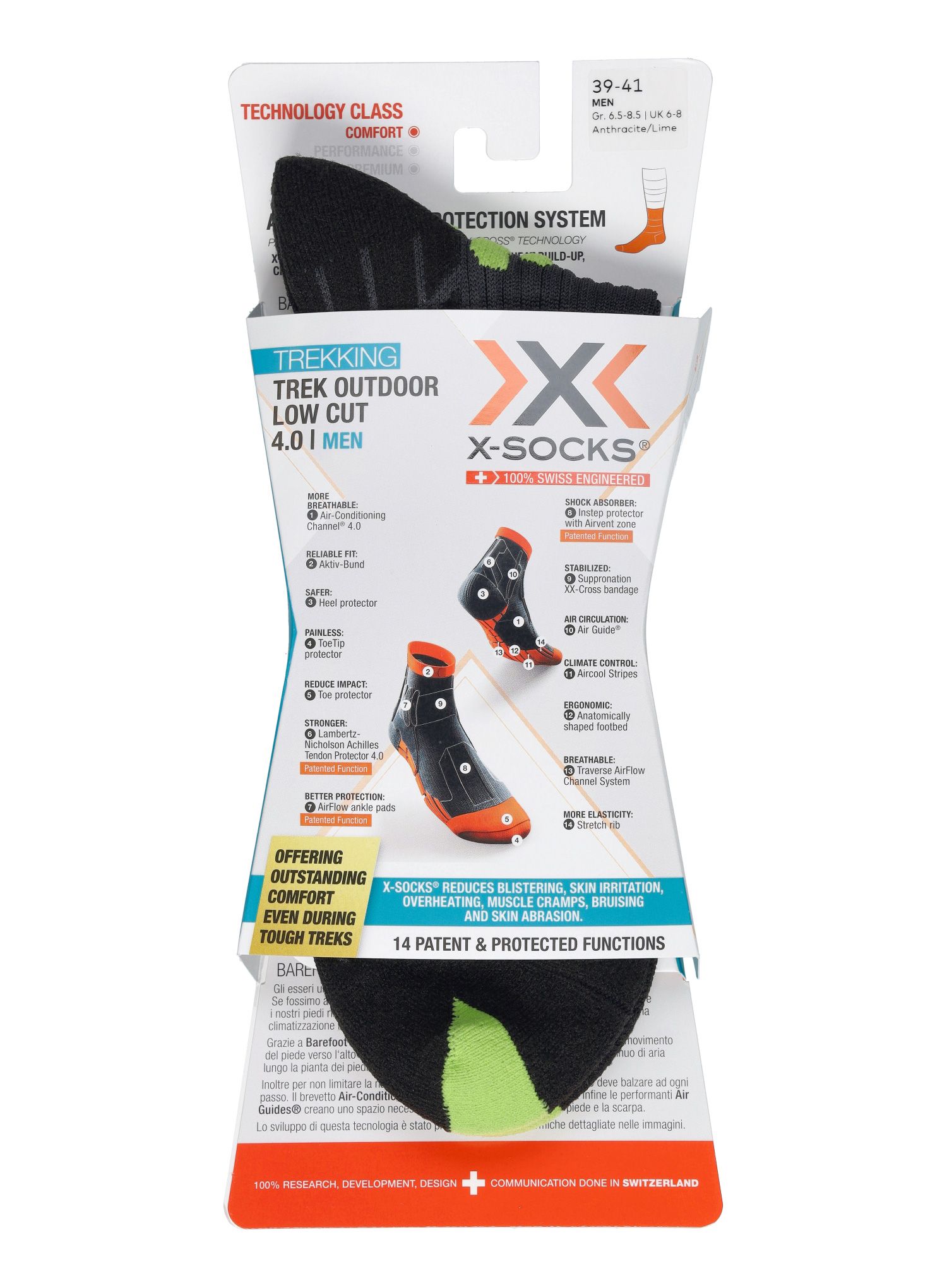 Trekové ponožky X-Socks Trek Outdoor Low Cut - anthracite/lime