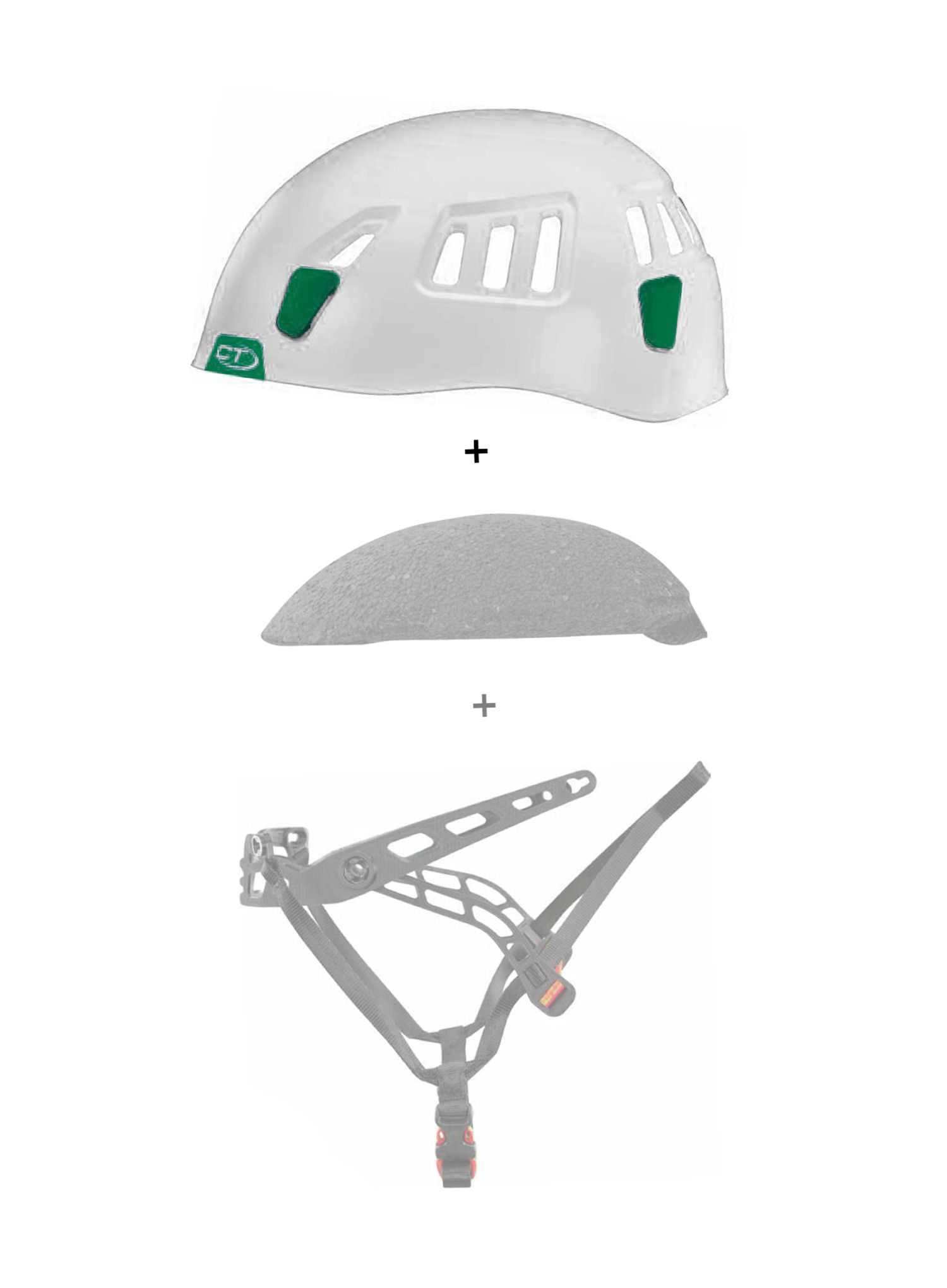 Skořepina helmy Climbing Technology/SKYLOTEC Moon External Shell - white/dark green