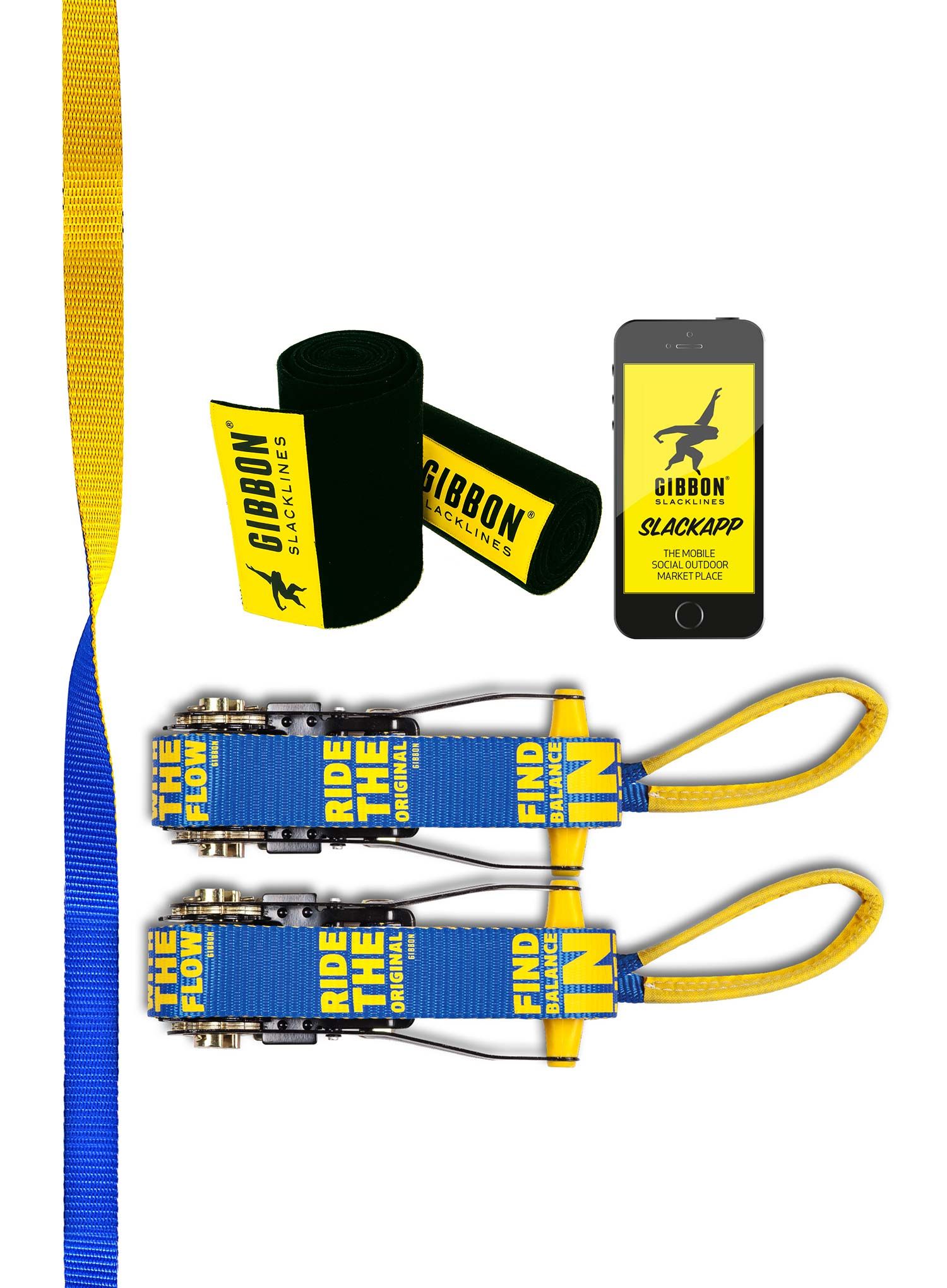 Slackline Gibbon Slacklines FlowLine Treewear Set