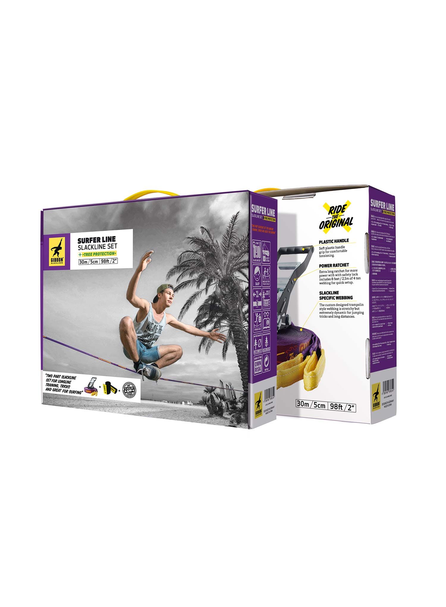 Slackline Gibbon Slacklines SurferLine Treewear Set