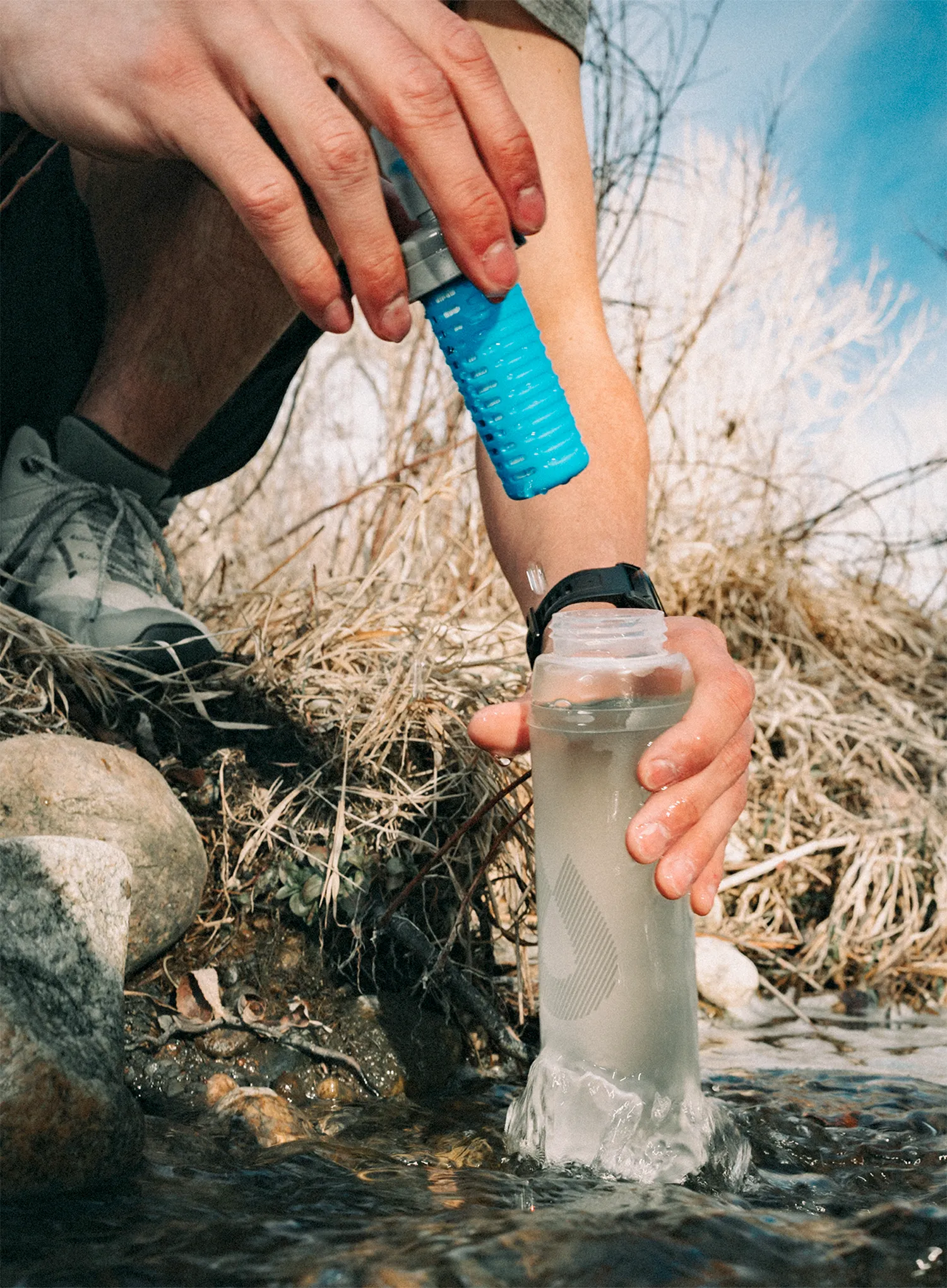 Soft flask HydraPak Ultraflask+ 500ml Filter Kit - clear