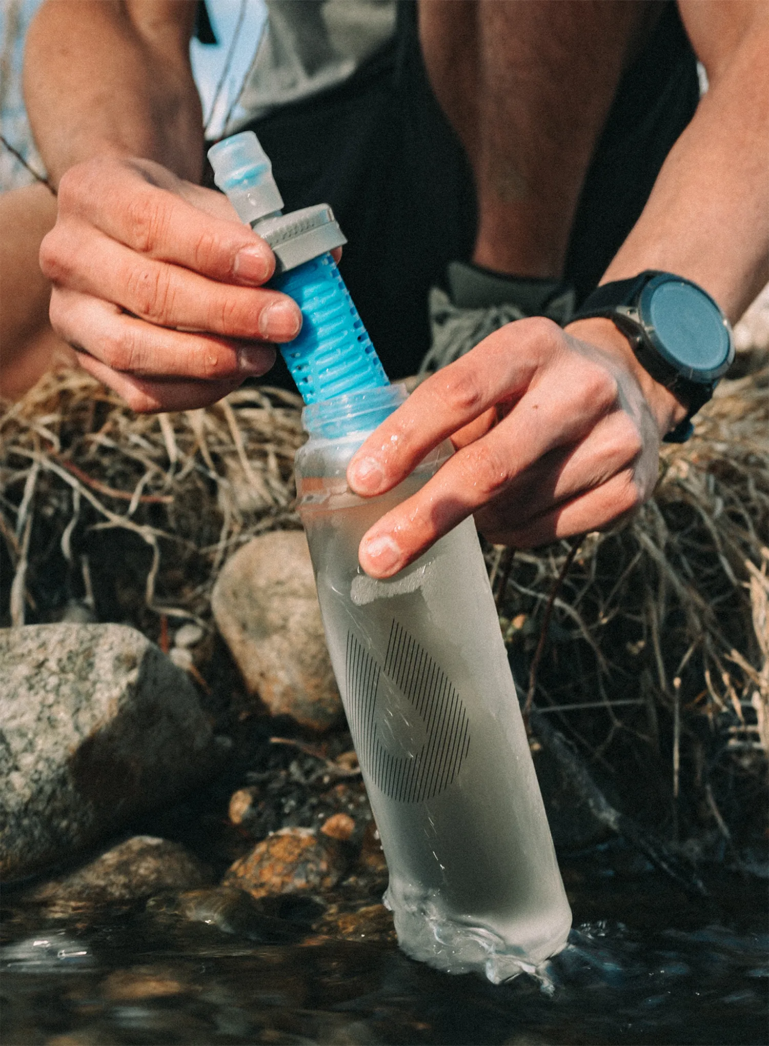 Soft flask HydraPak Ultraflask+ 500ml Filter Kit - clear