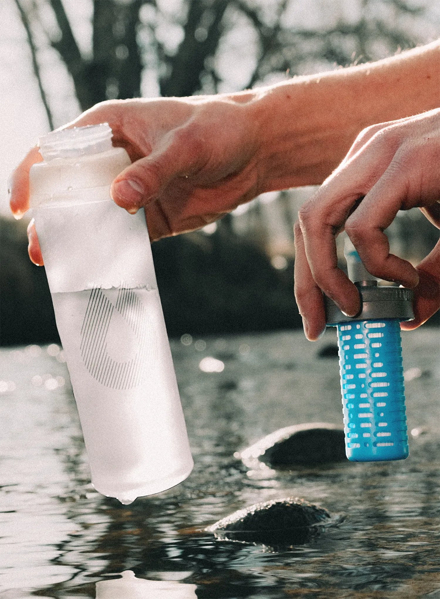 Soft flask HydraPak Ultraflask+ 500ml Filter Kit - clear