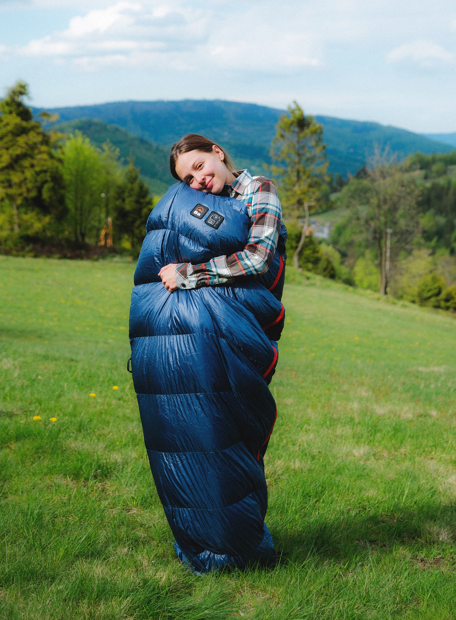 Péřový spacák 8a x Małachowski Traveller 650 M (165-176 cm) - navy