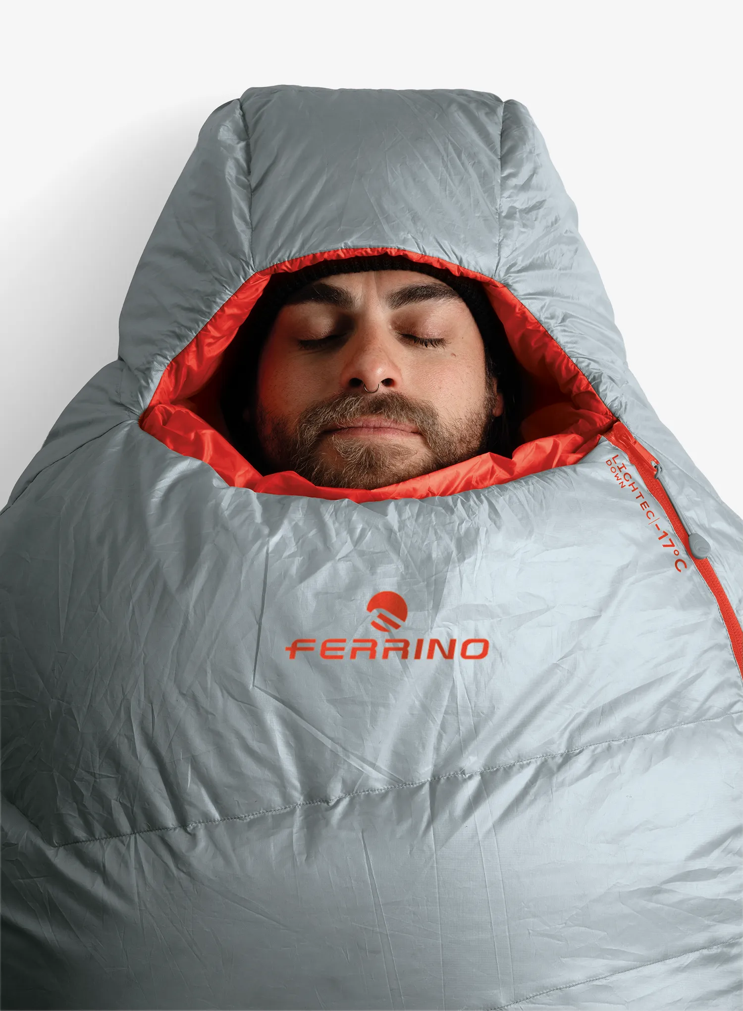 Péřový spacák Ferrino Sleeping Bag Lightec -17° Down (195 cm) - light grey