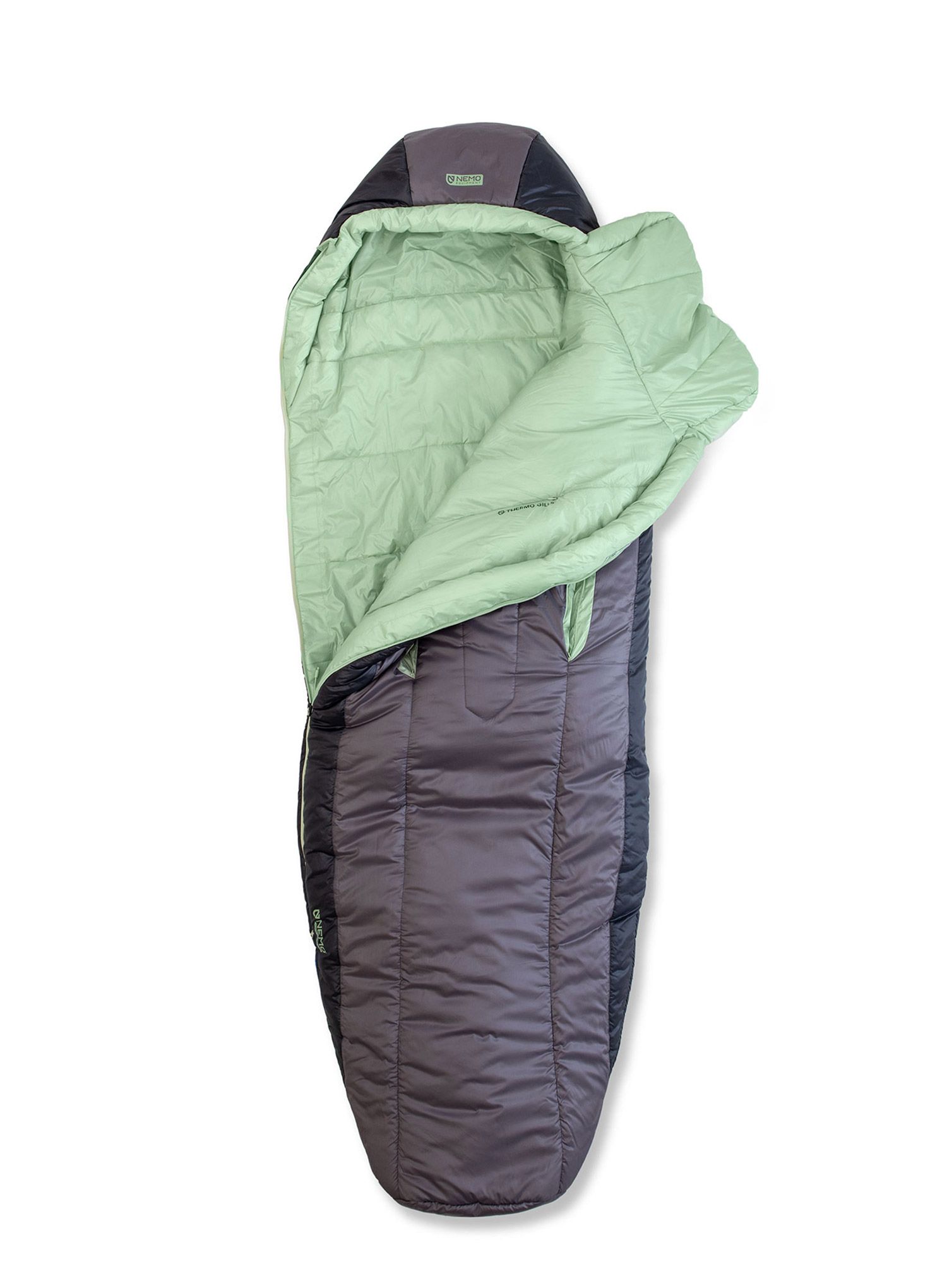 Dámský syntetický spací pytel Nemo Forte Endless Promise 35 Reg (168 cm) - plum gray/celadon green