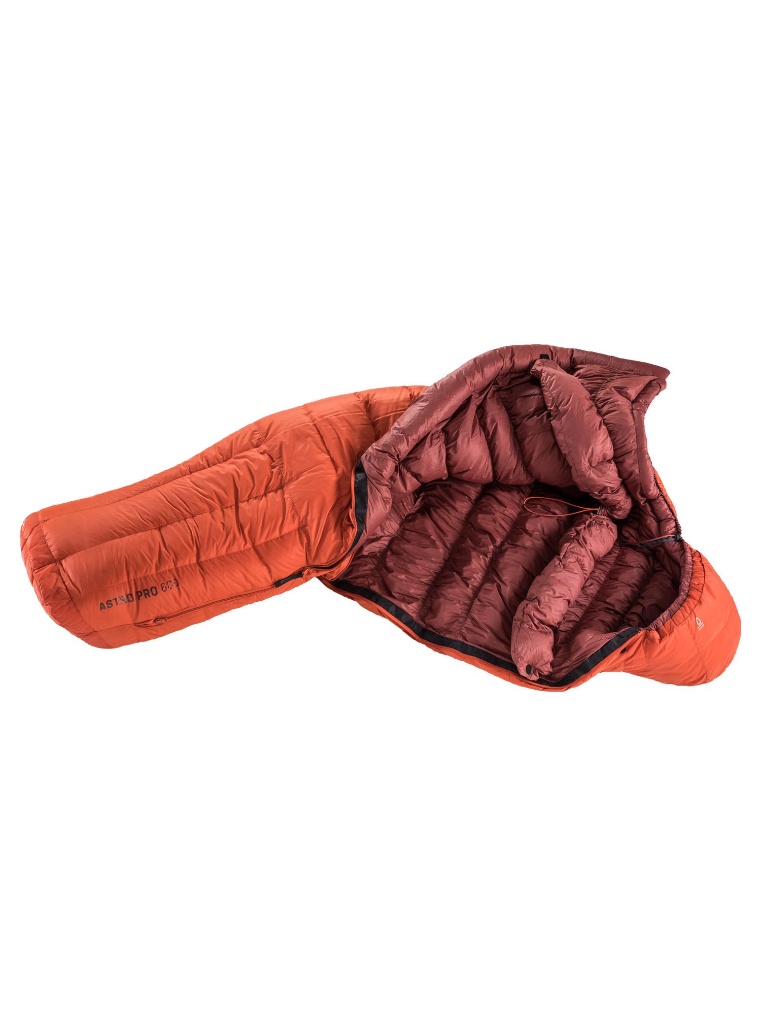 Dámský péřový spacák Deuter Astro Pro 600 SL (175 cm) - paprika/redwood