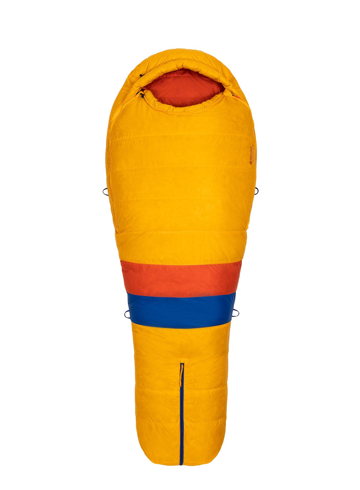 Péřový spacák Marmot Never Summer (183 cm) - solar/red sun
