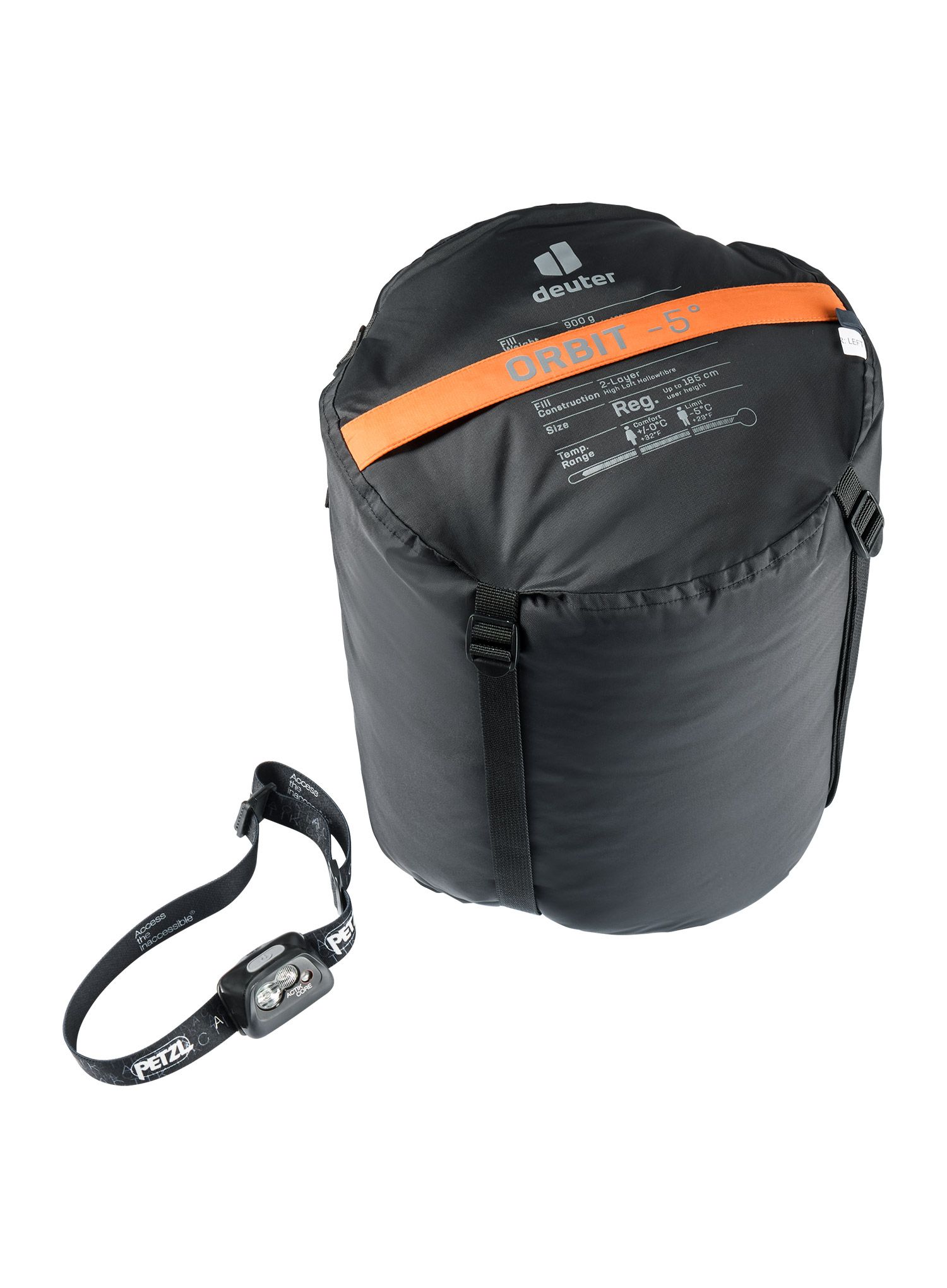 Syntetický spacák Deuter Orbit -5° REG (185 cm) - mandarine/ink