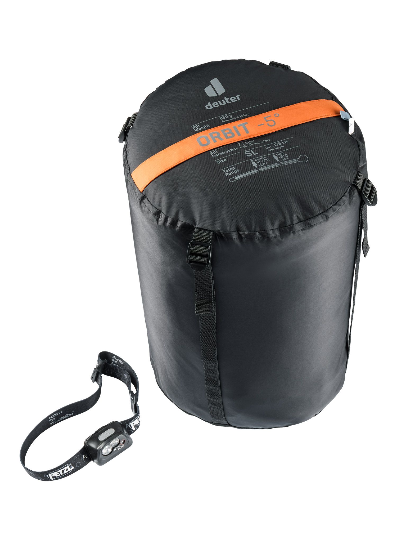 Dámský syntetický spacák Deuter Orbit -5° SL (175 cm) - mandarine
