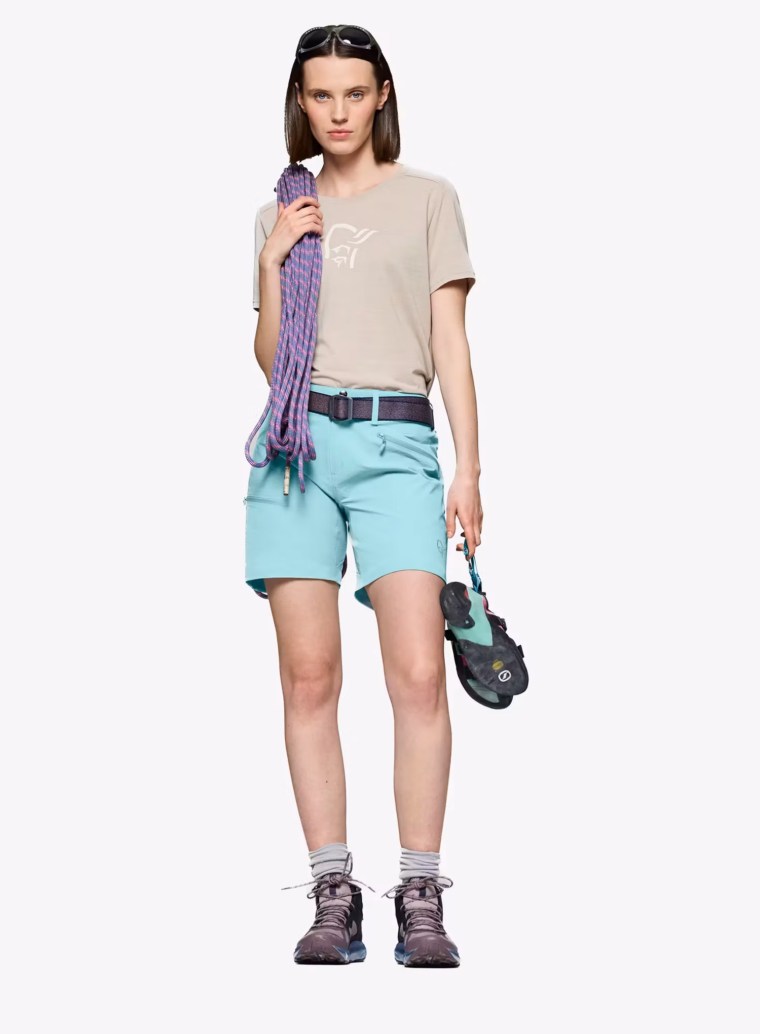 Kraťasy dámské Norrona Falketind Flex1 Shorts - aqua haze