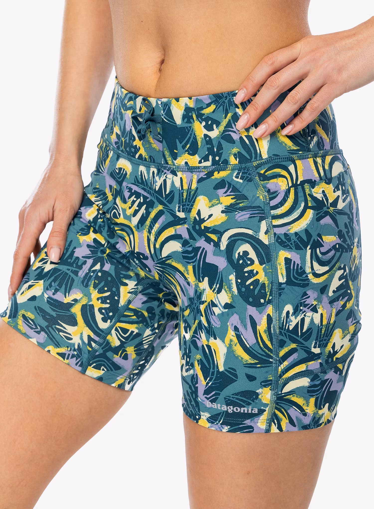 Kraťasy dámské Patagonia Endless Run Shorts 6 in. - wild botanist/wetland blue