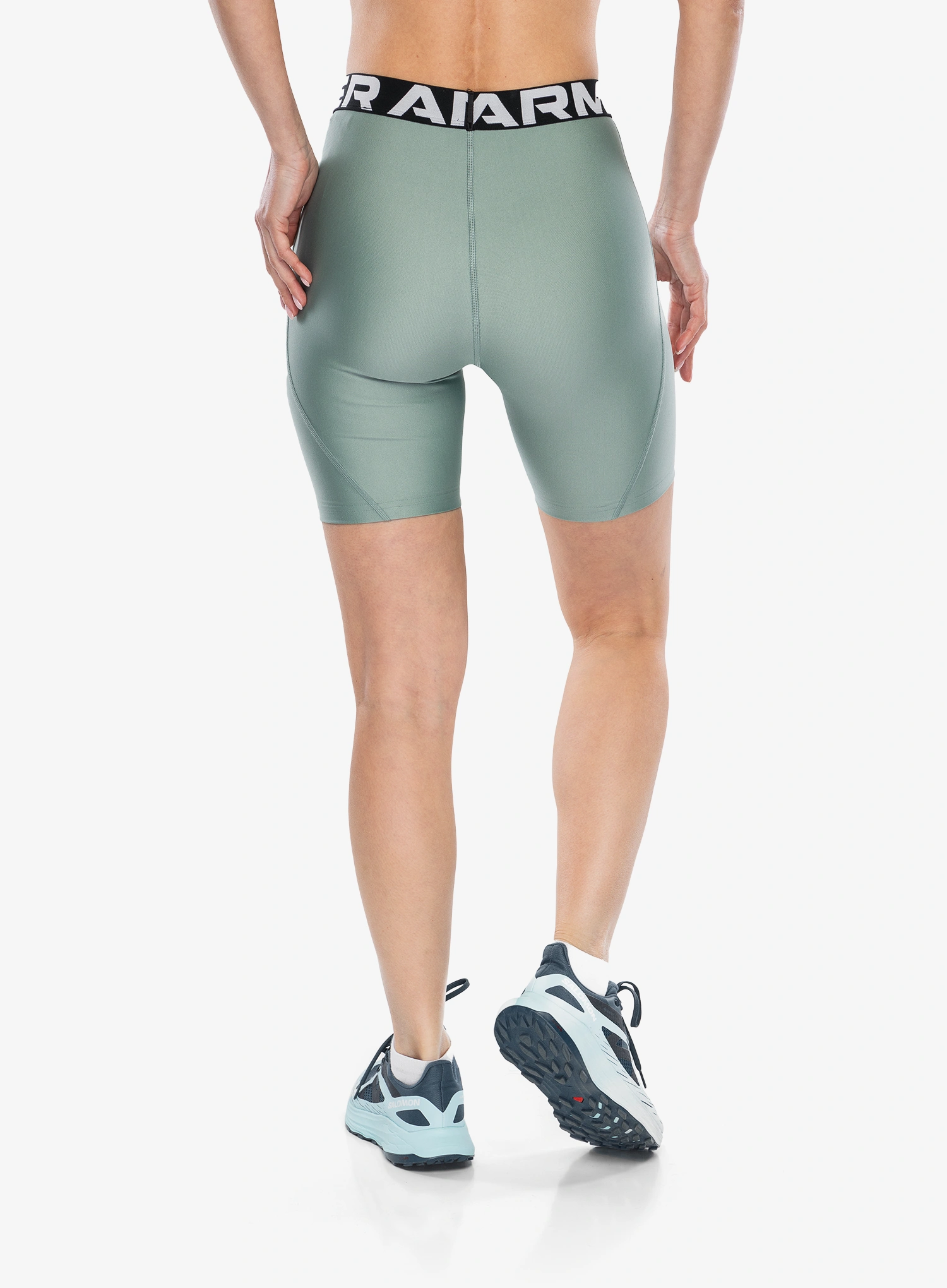 Kraťasy dámské Under Armour HeatGear Authentics 8 inch Short - silica green/white
