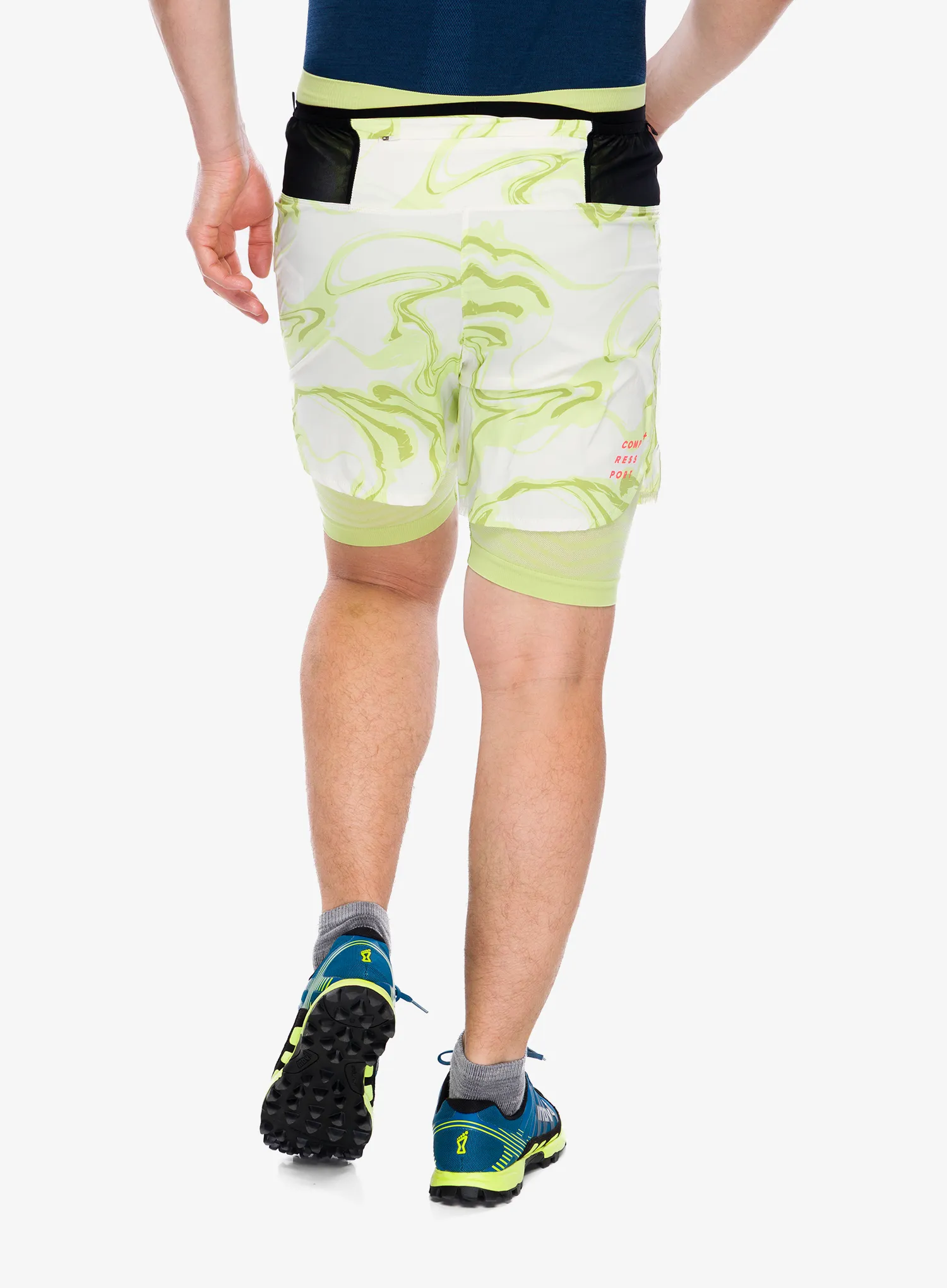 Běžecké kraťasy Compressport Trail Racing 2-in-1 Short - green camo