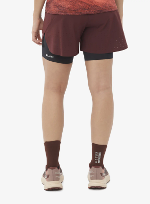 Běžecké kraťasy dámské Salomon S/Lab Ultra 2in1 Shorts - decadent chocolat