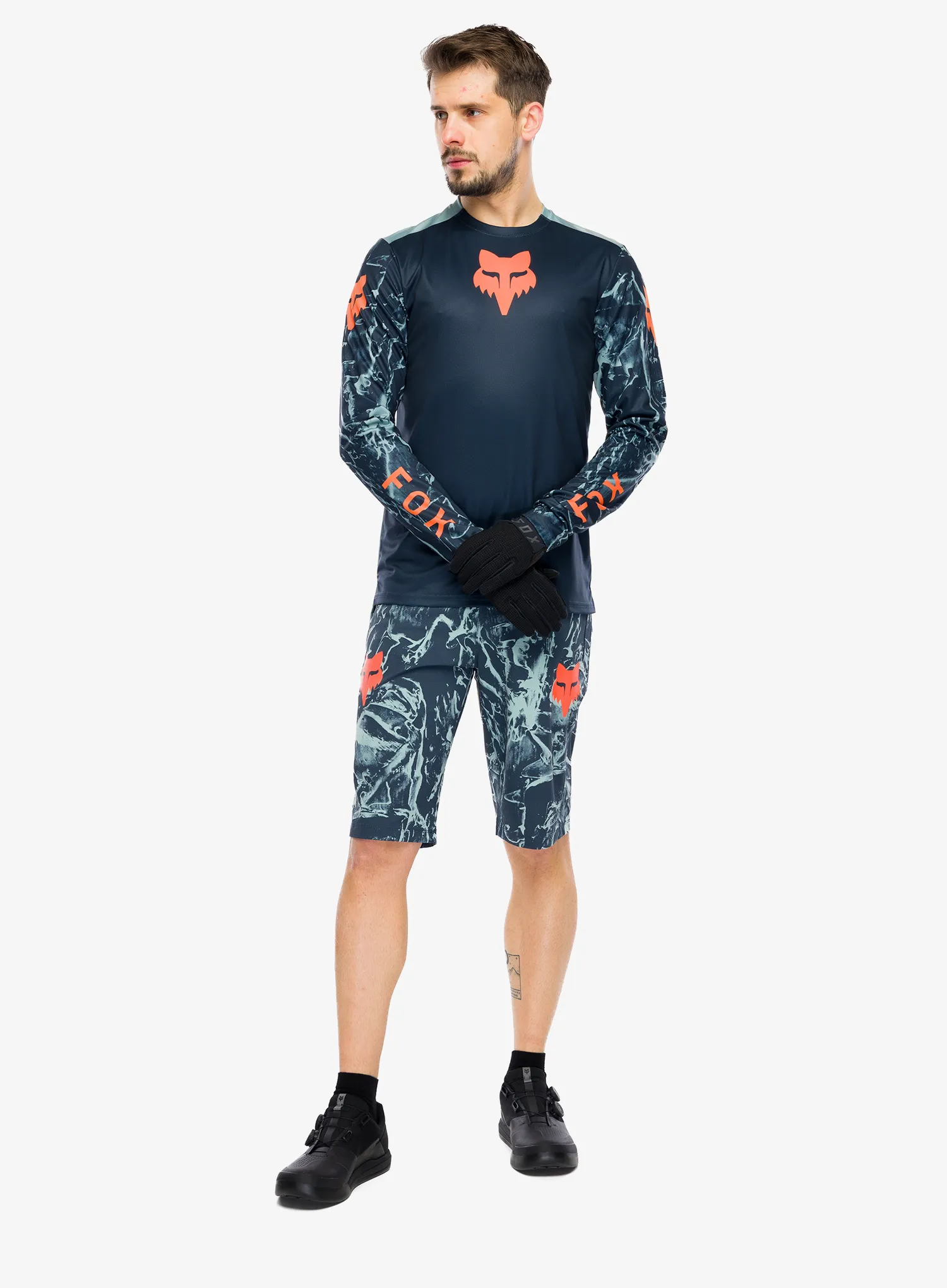 Volné kraťasy na kolo Fox Ranger Short Image Print - arctic blue