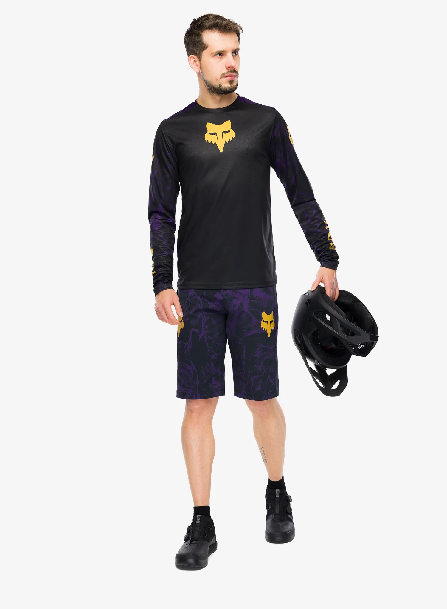 Volné kraťasy na kolo Fox Ranger Short Image Print - plum