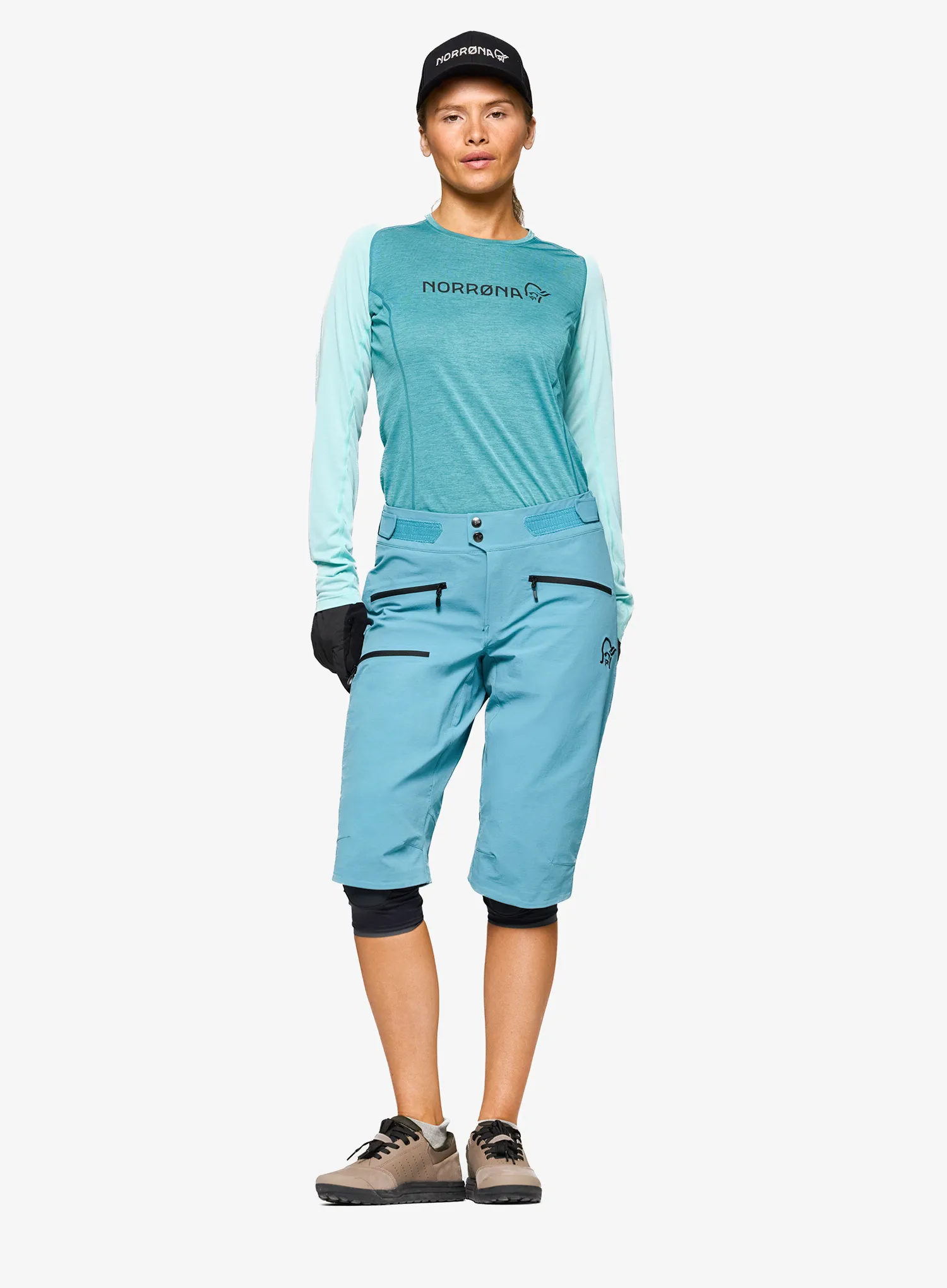 Cyklistické kraťasy dámské Norrona Fjora Flex1 Shorts - brittany blue
