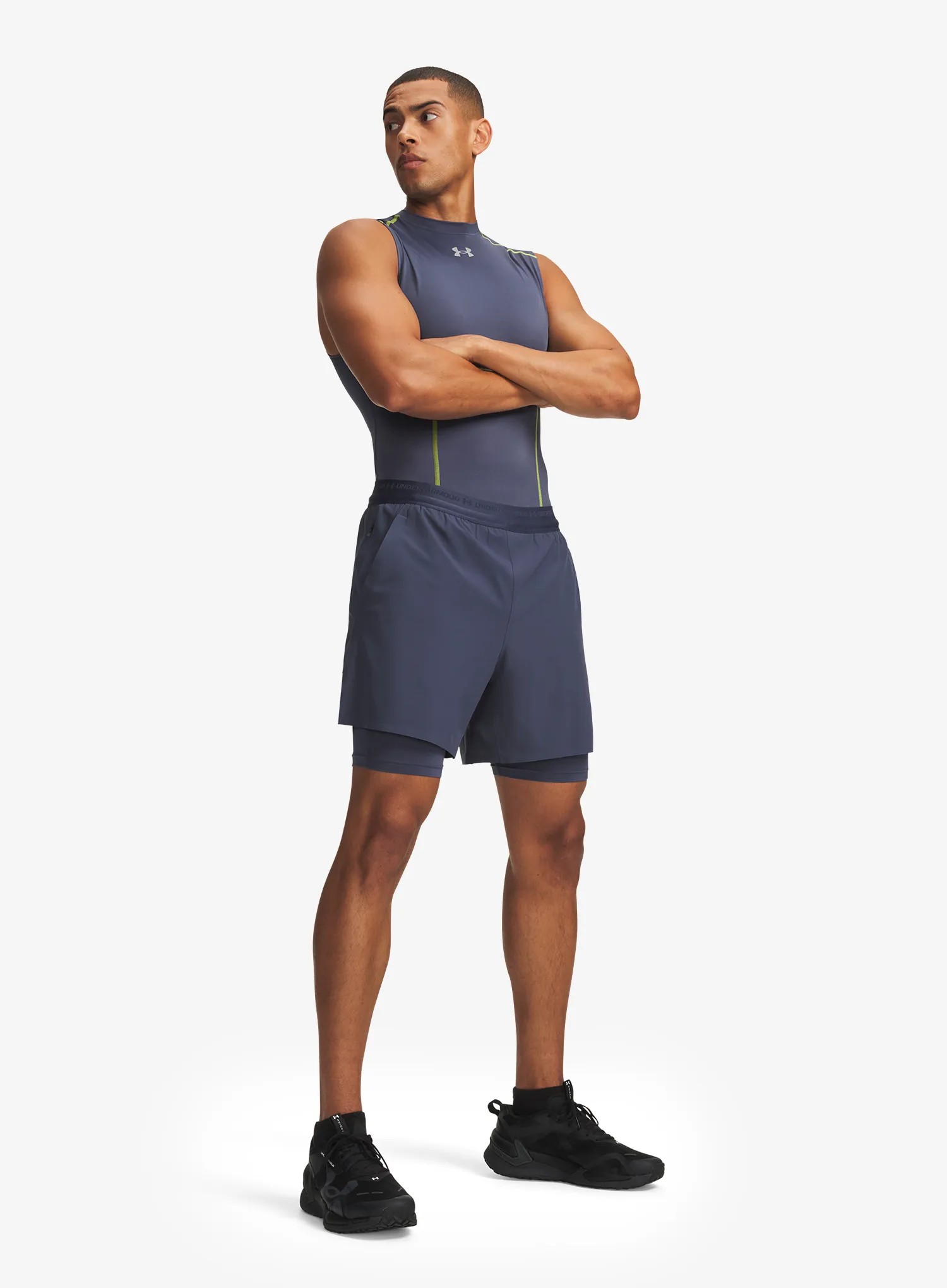 Sportovní kraťasy Under Armour Vanish Elite 2in1 Short - downpour gray/downpour gray