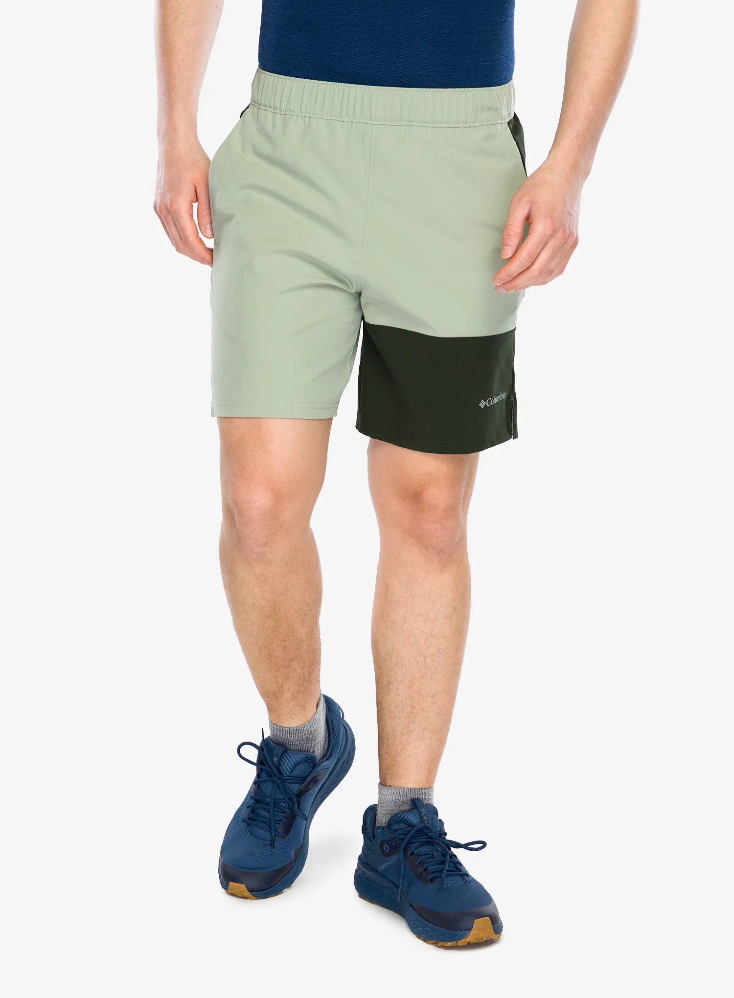 Outdoorové kraťasy Columbia Hike Color Block Short - safari/greenscape