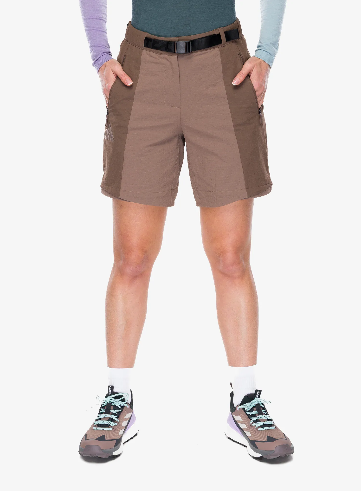 Kalhoty dámské adidas TERREX Xperior Utilitas CLIMA365 Zip-off Pants - trace brown