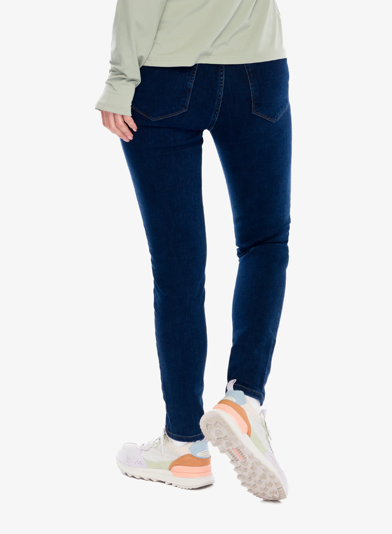 Dámské kalhoty DUER Four Way Flex Denim High Rise Skinny - dark stone
