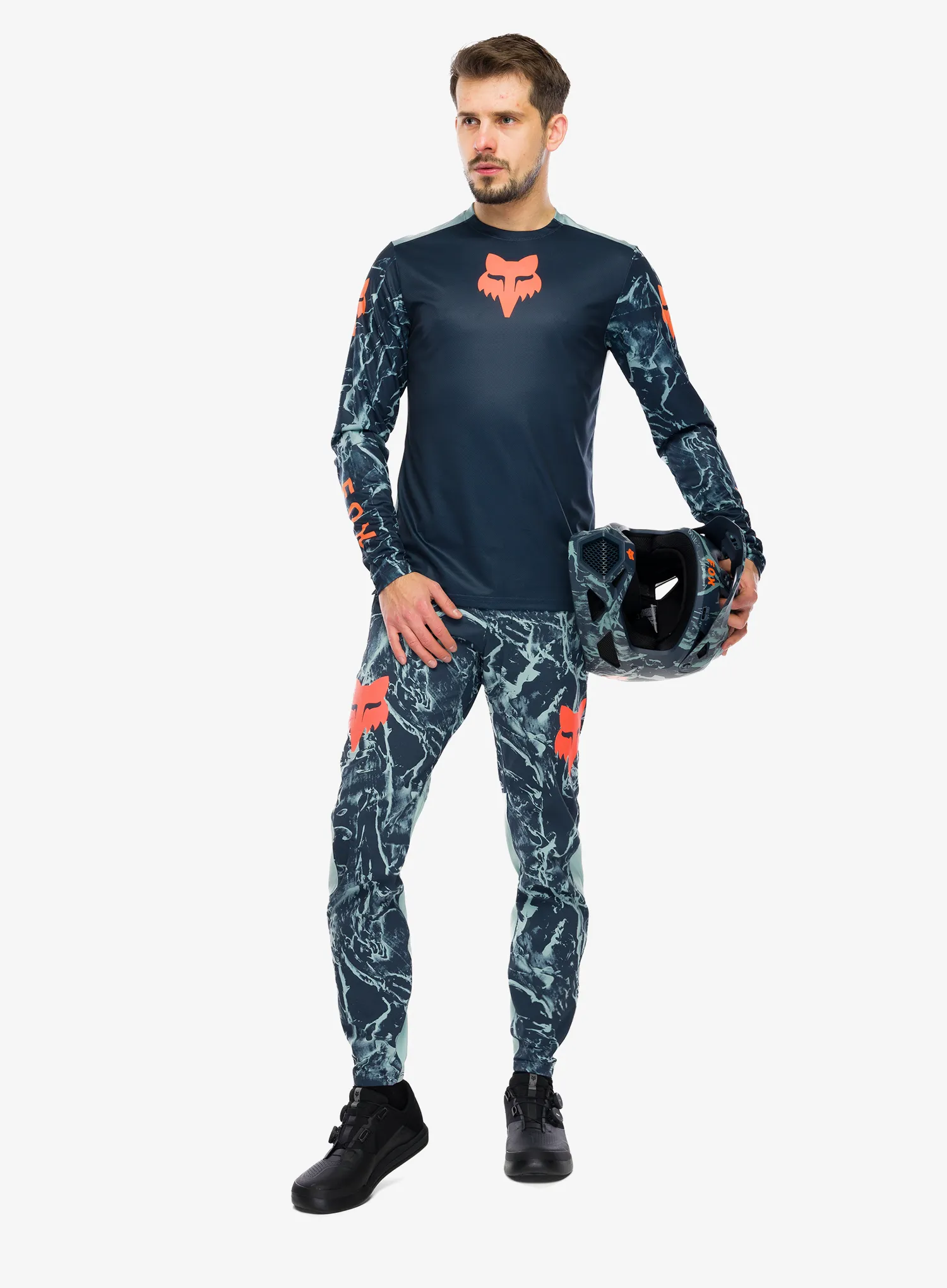 Kalhoty na kolo Fox Ranger Pant Image Print - arctic blue