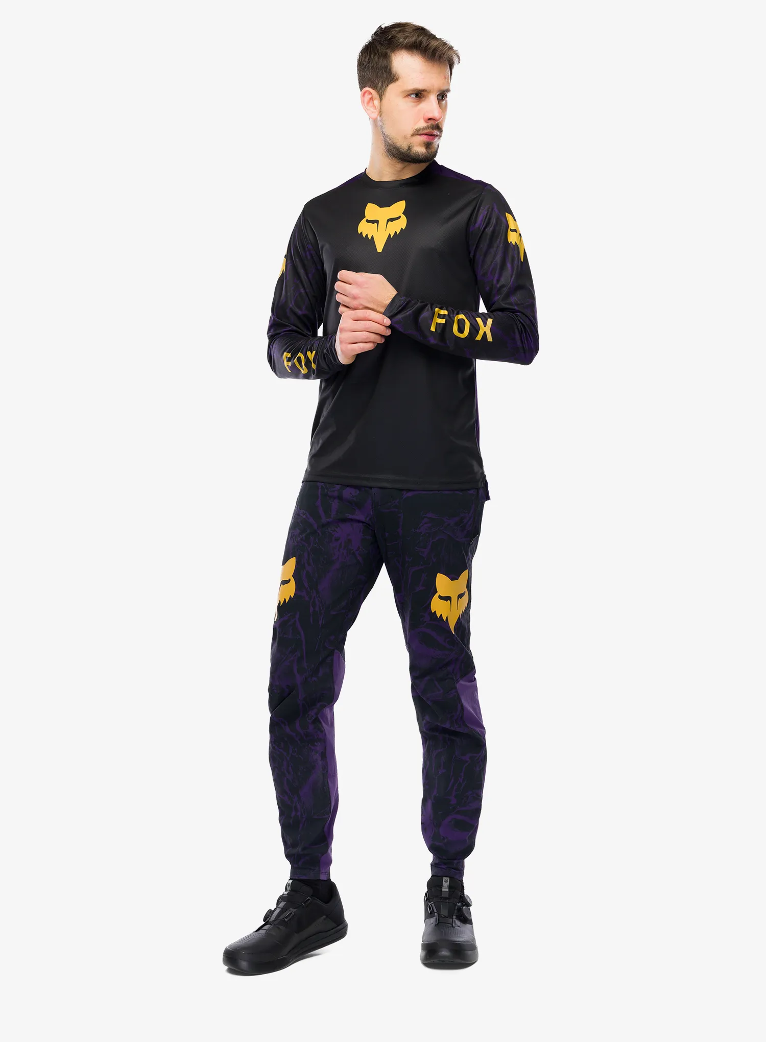Kalhoty na kolo Fox Ranger Pant Image Print - plum