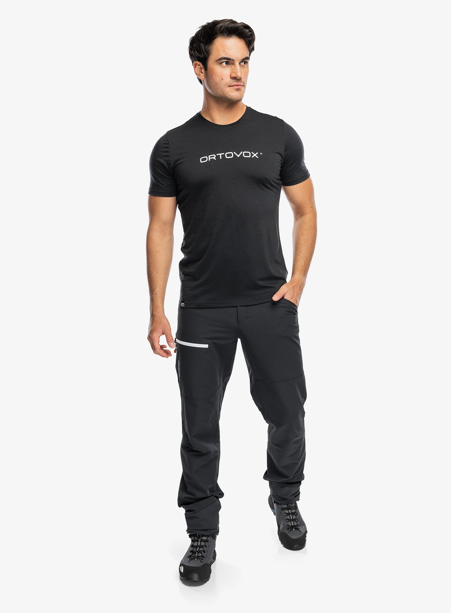 Softshell kalhoty Ortovox Seceda Softshell Pants - black raven