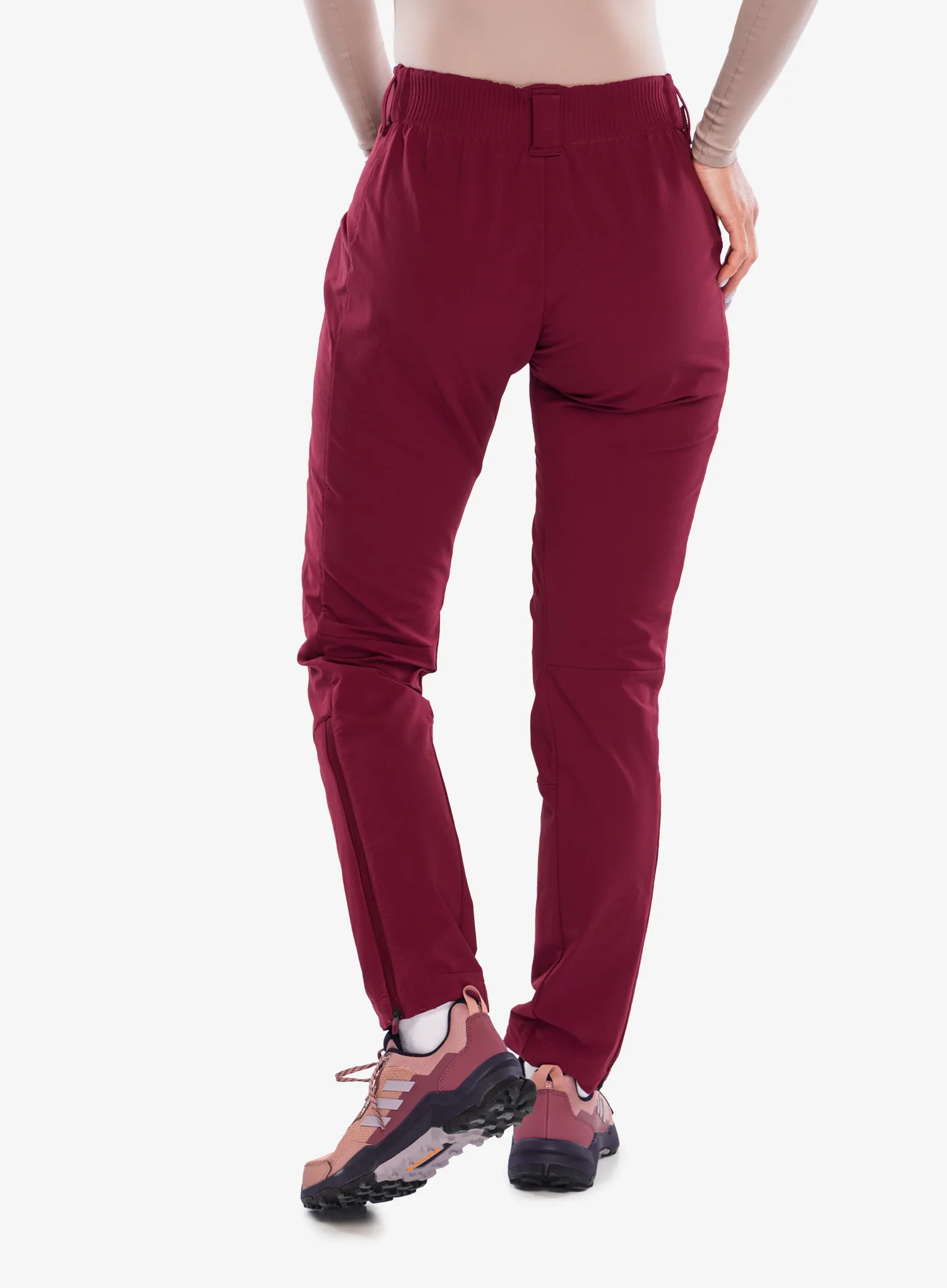 Trekové kalhoty dámské adidas TERREX Techrock Mountaineering Softshell Pants - shadow red