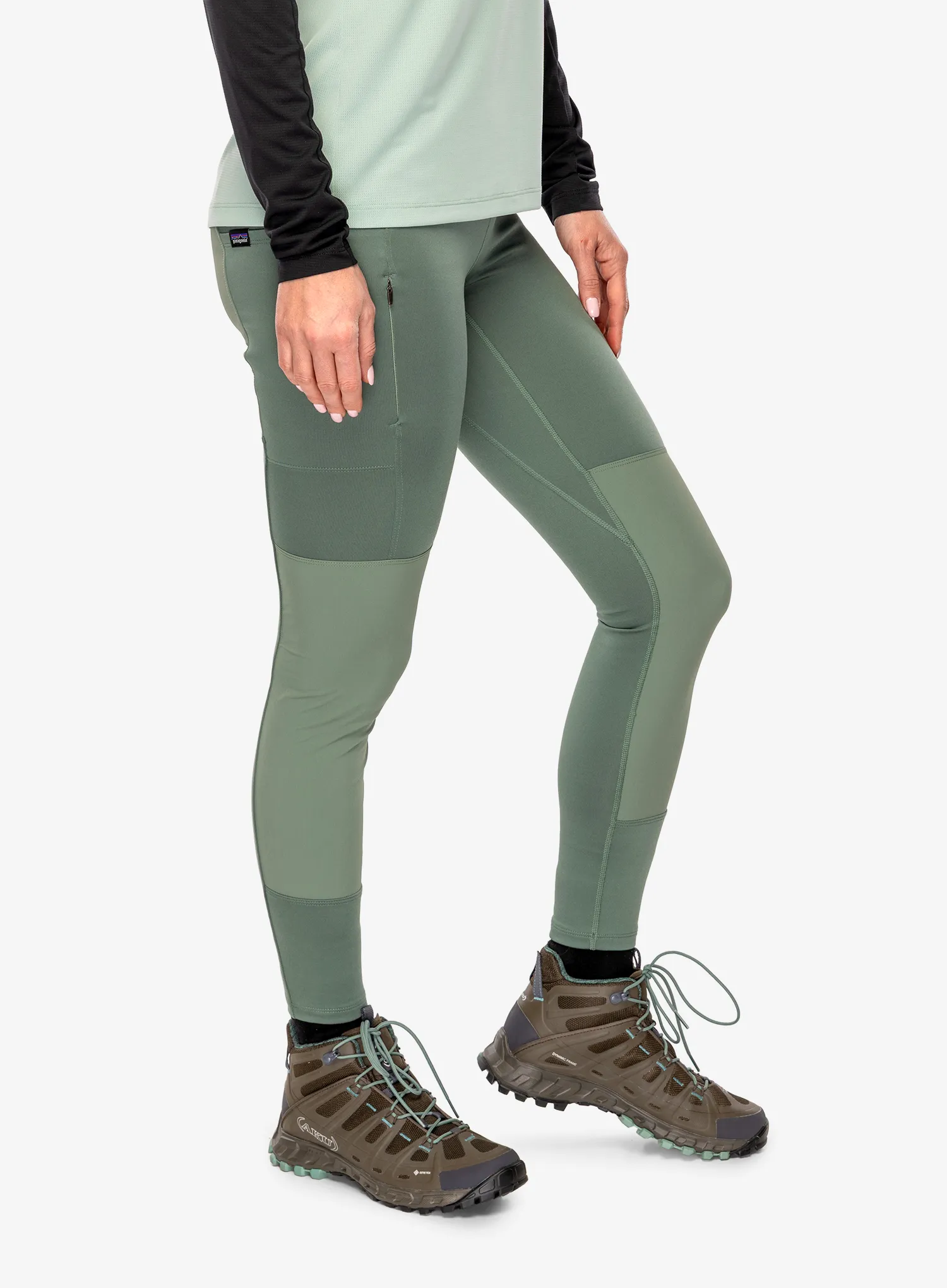 Turistické kalhoty dámské Patagonia Pack Out Hike Tights - hemlock green