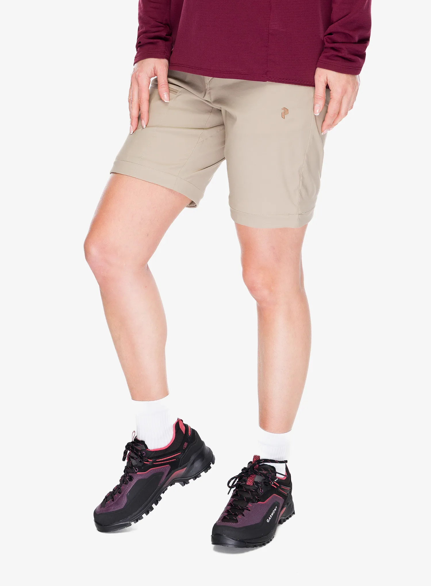 Turistické kalhoty dámské Peak Performance Iconiq Zip-Off Pants - avid beige